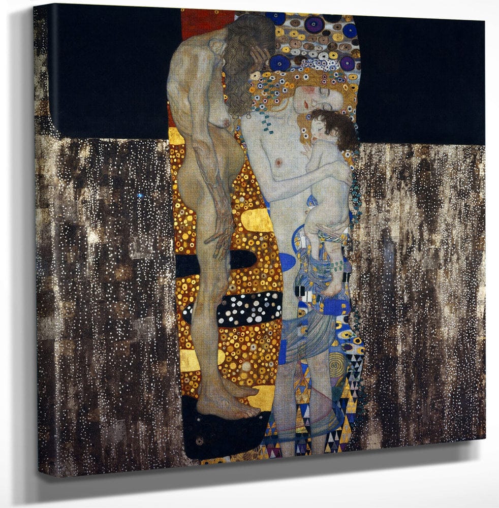 The Three Ages Of Woman 1905 Art Nouveau 180X180Cm Galleria Nazionale Darte Moderna Rome By Gustav Klimt