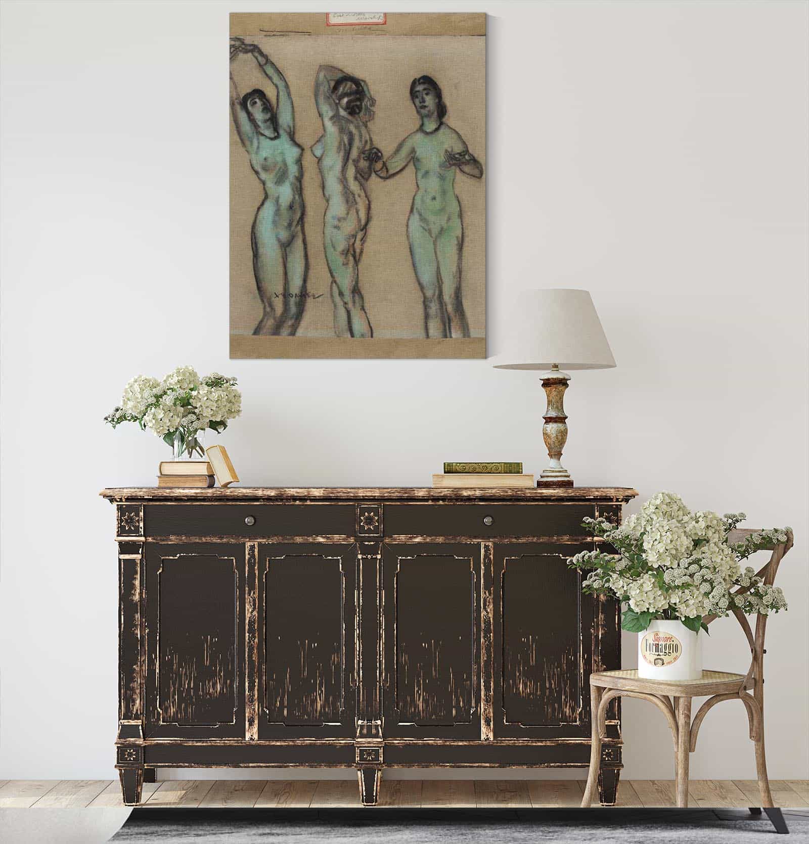 The Three Graces East Indian Worship by Arthur Bowen Davies - Image 4