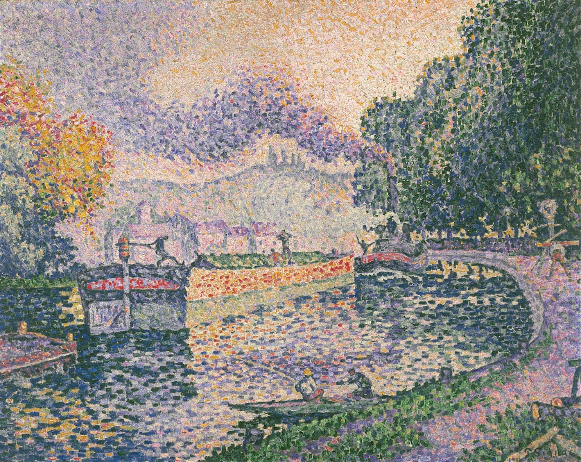 The Tugboat Canal In Samois by Paul Signac