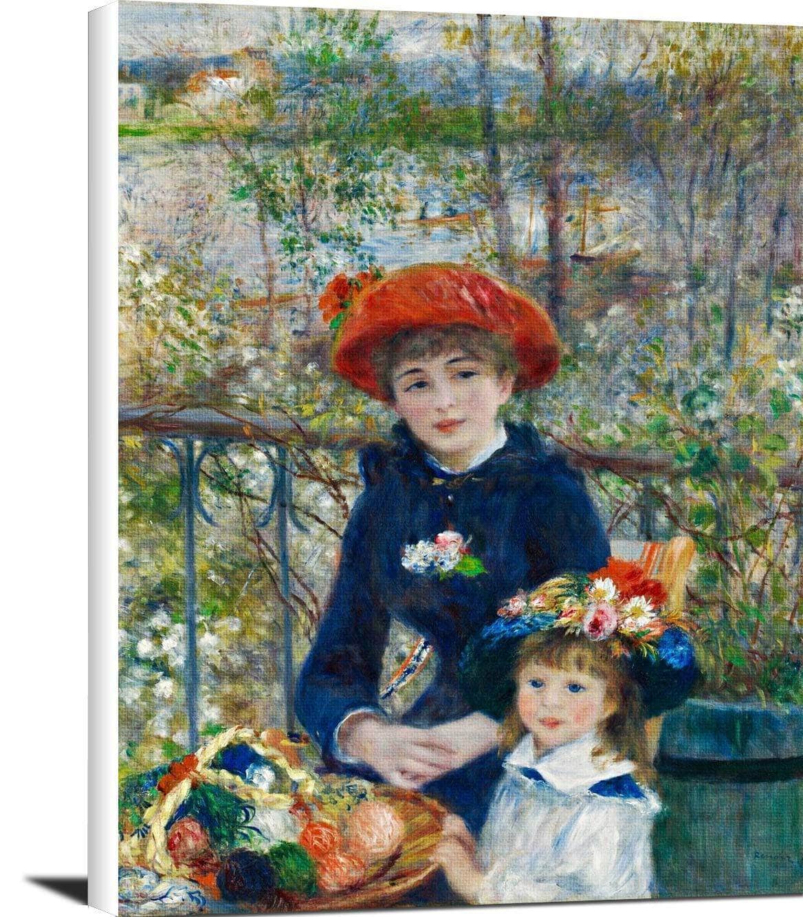 The Two Sisters On The Terrace Painting Auguste Renoir Canvas Art