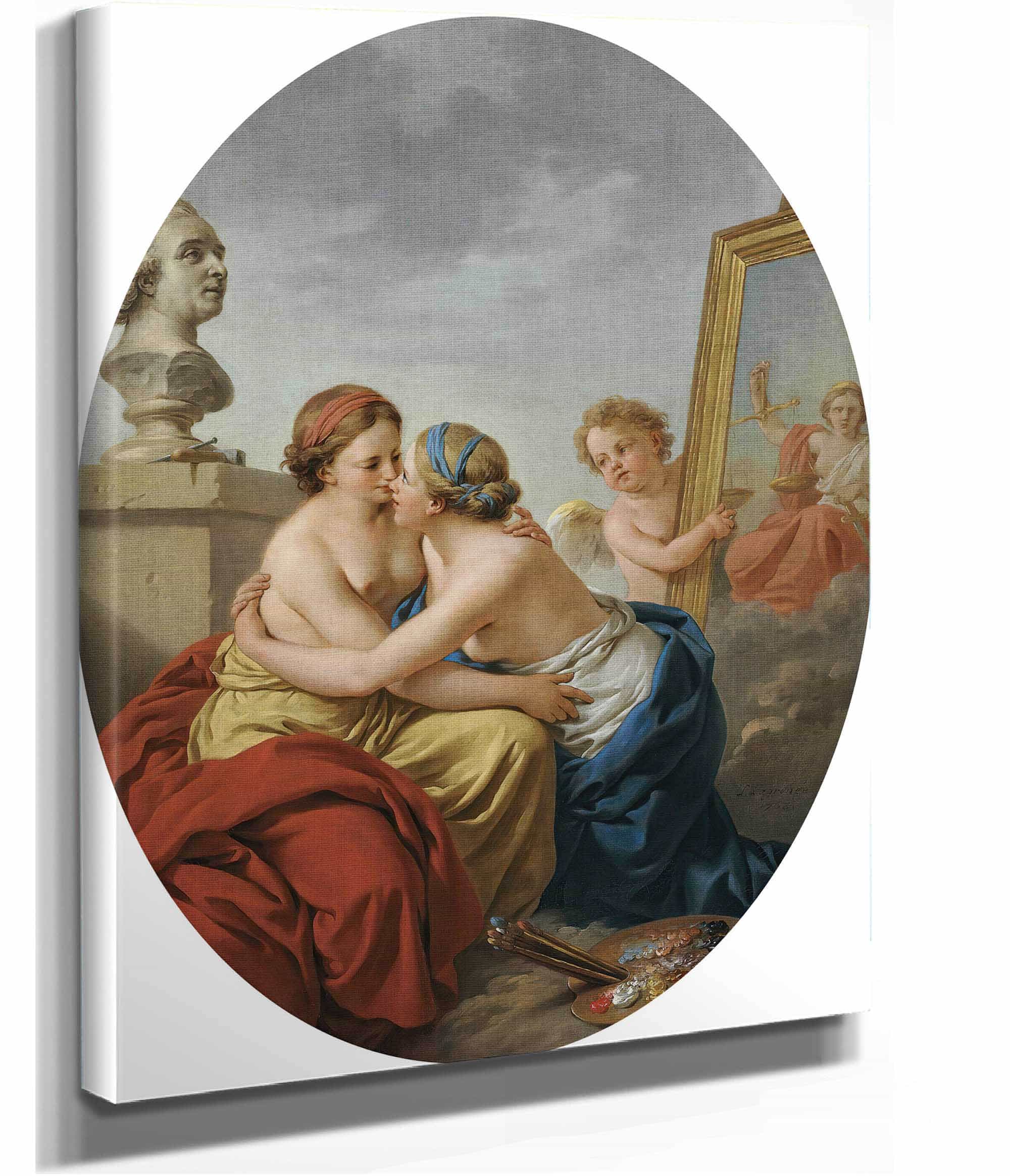 The Union Of Painting And Sculpture by Louis Jean Francois Lagrenee - Image 2