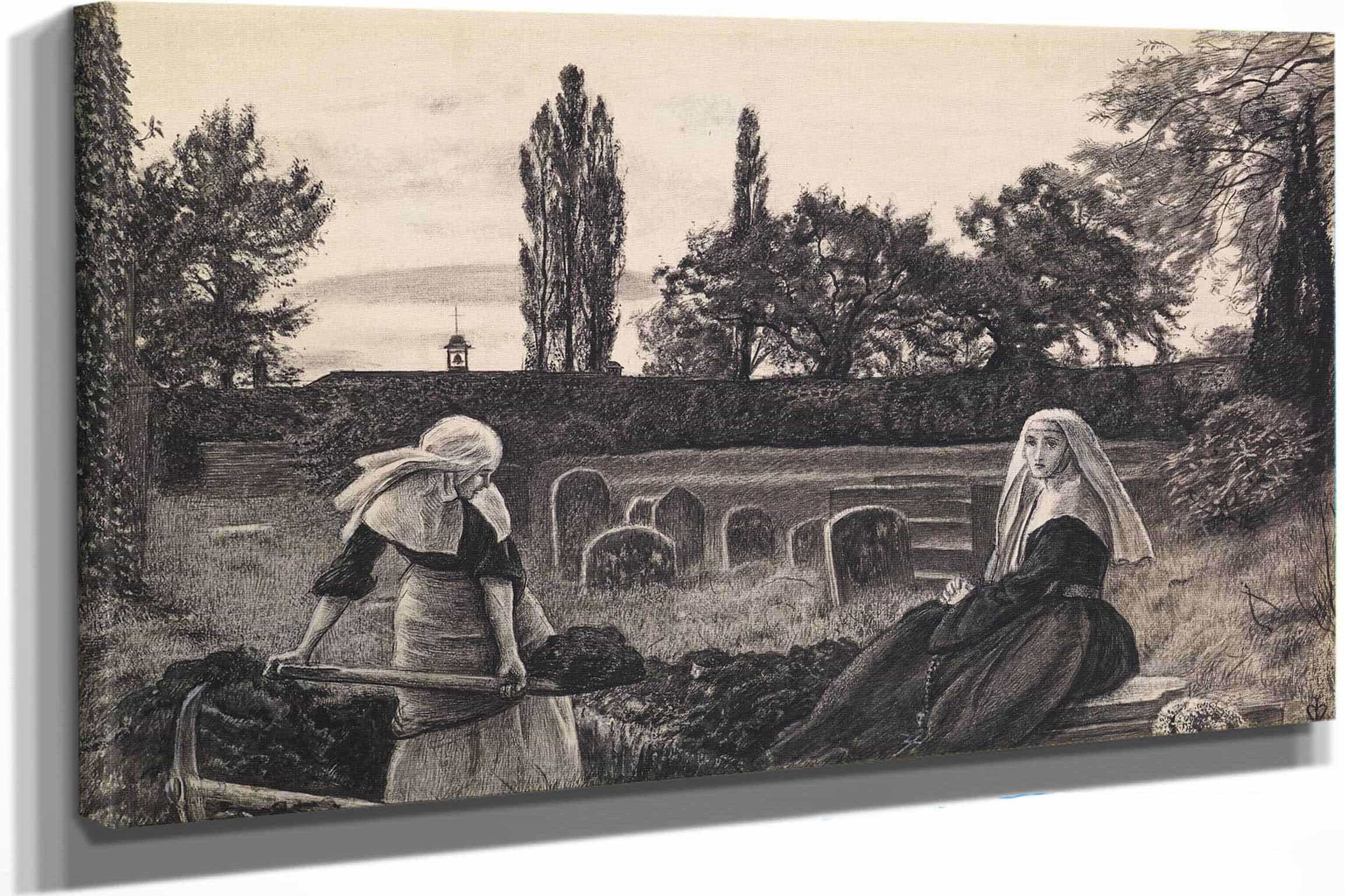 The Vale Of Rest Finished Study by Sir John Everett Millais