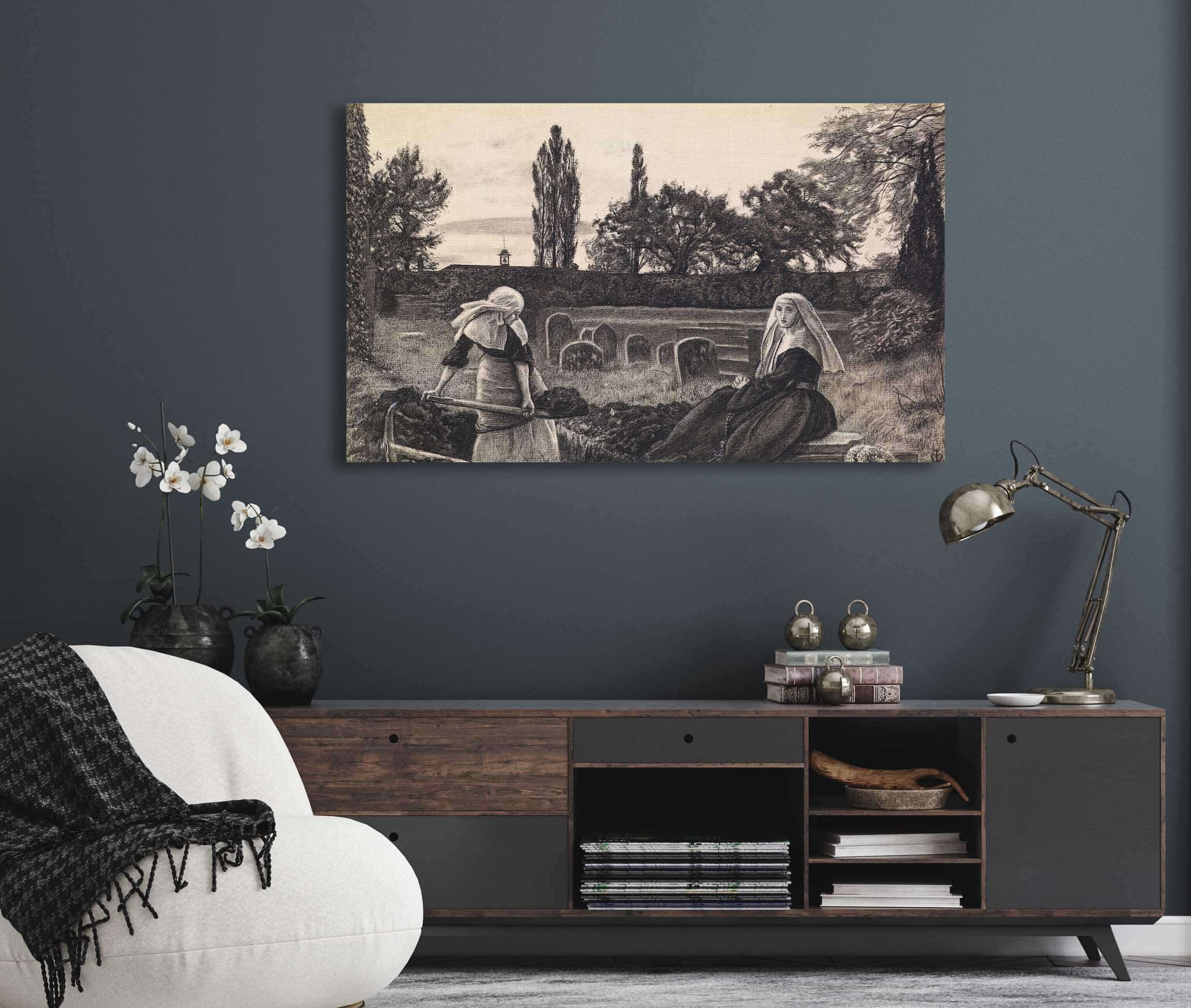 The Vale Of Rest Finished Study by Sir John Everett Millais - Image 5