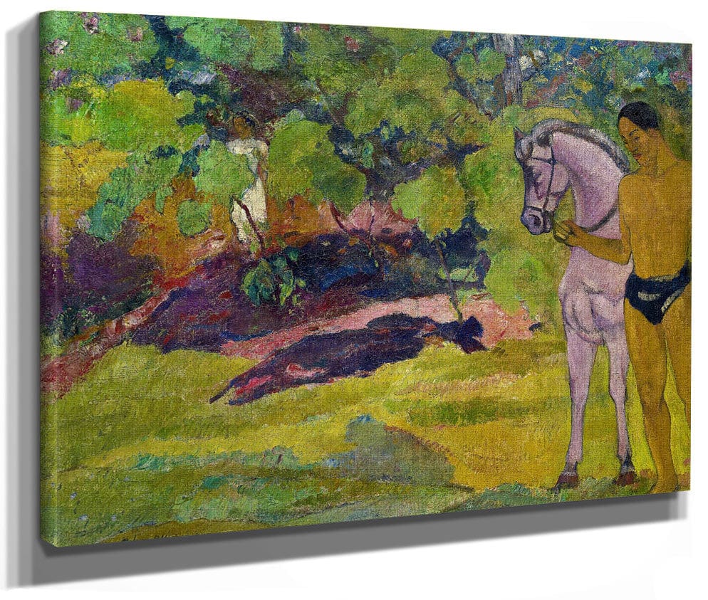 The Vanilla Grove, Man And Horse By Paul Gauguin