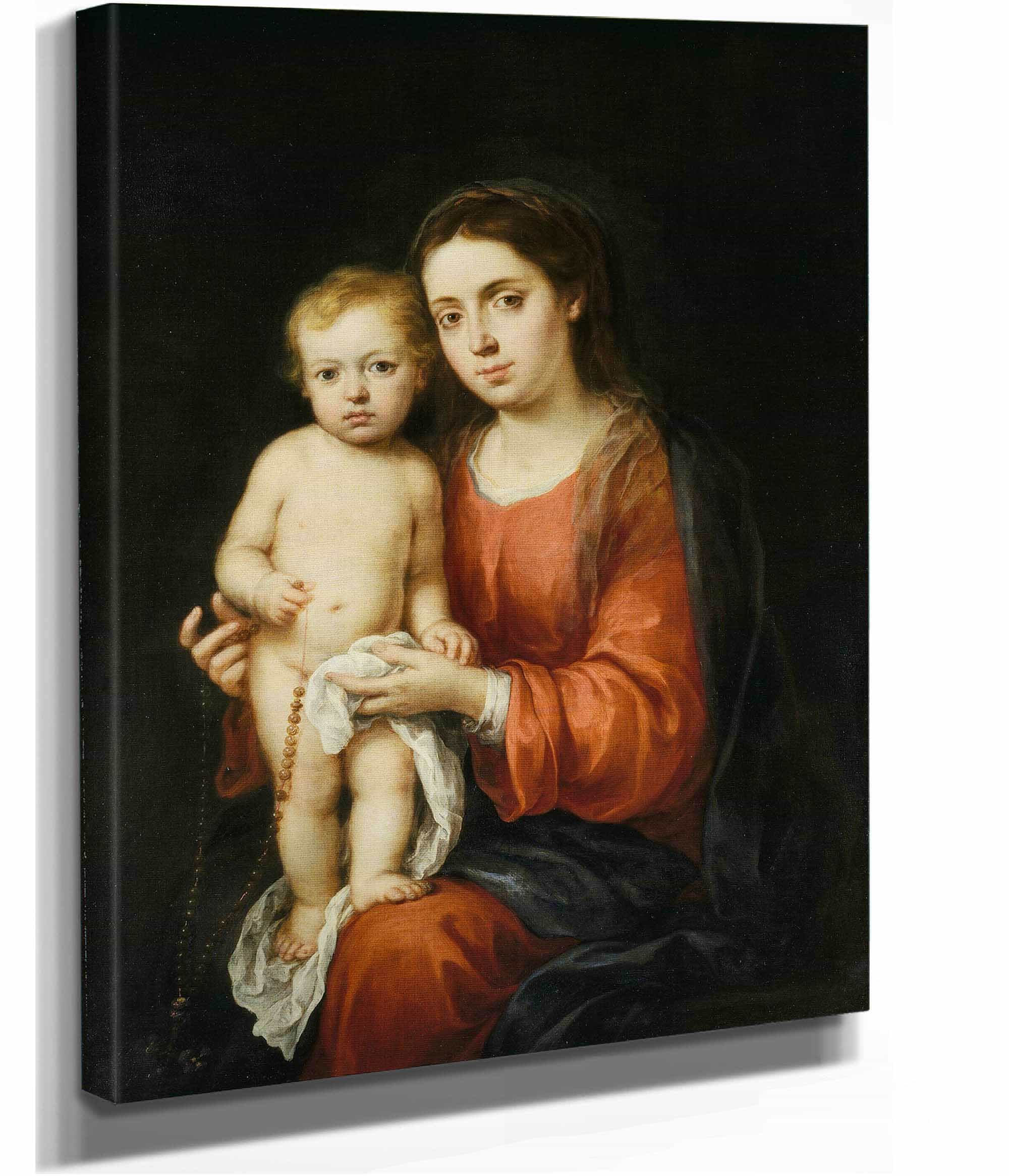 The Virgin And Child With A Rosary by Bartolome Esteban Murillo - Image 2