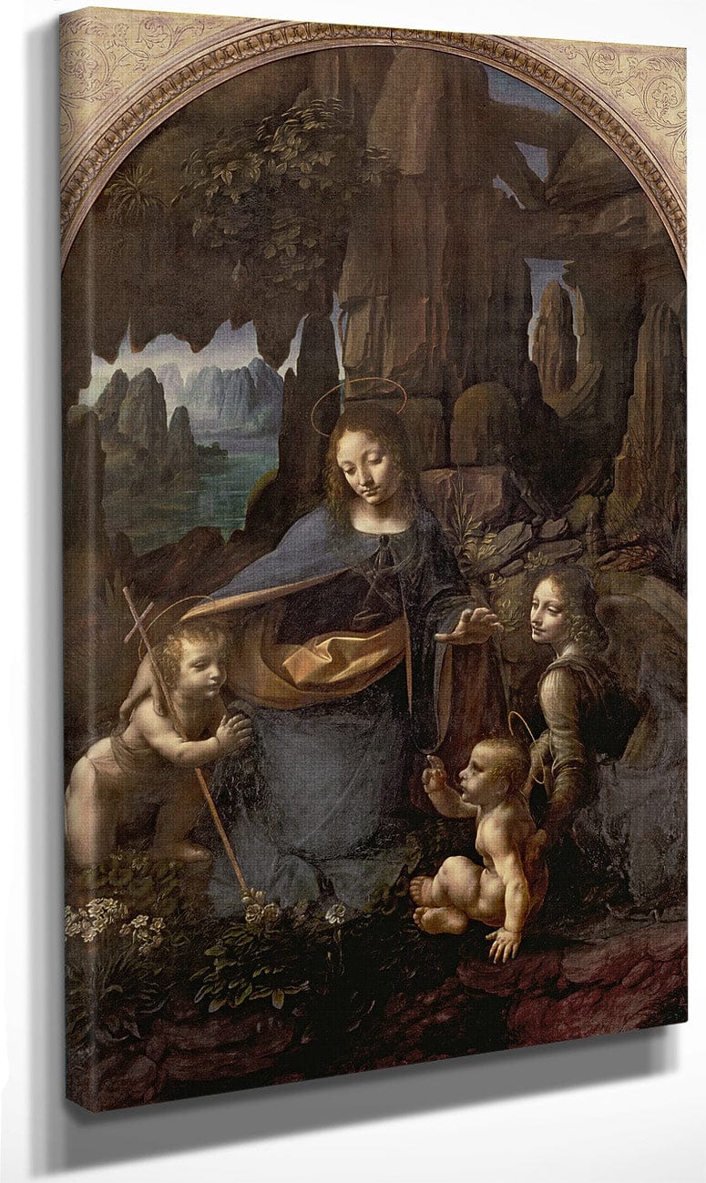 The Virgin Of The Rocks (With The Infant St. John Adoring The Infant Christ Accompanied By An Angel) By Leonardo Da Vinci