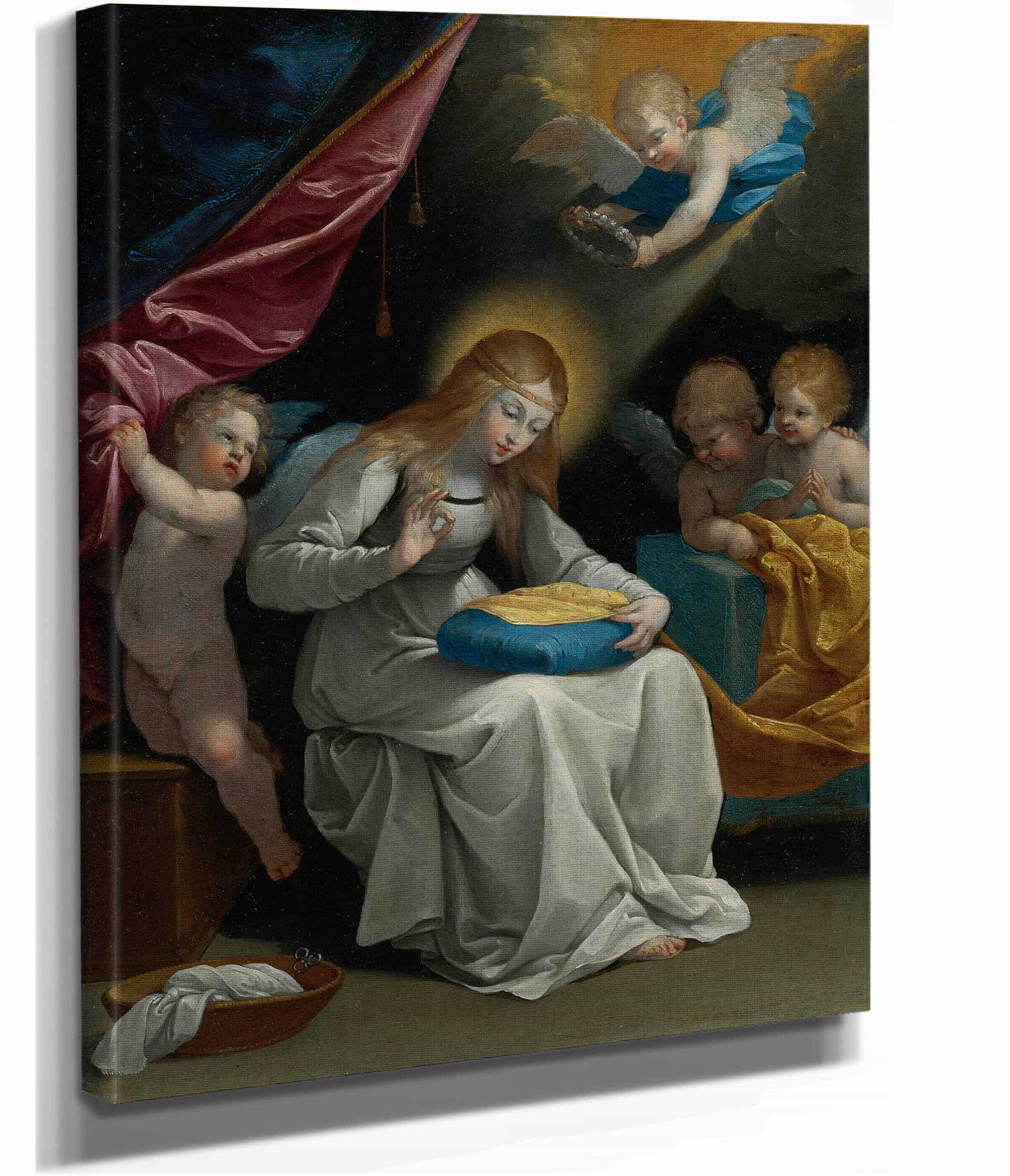 The Virgin Sewing Accompanied By Four Angels Known As La Couseuse by Guido Reni - Image 2
