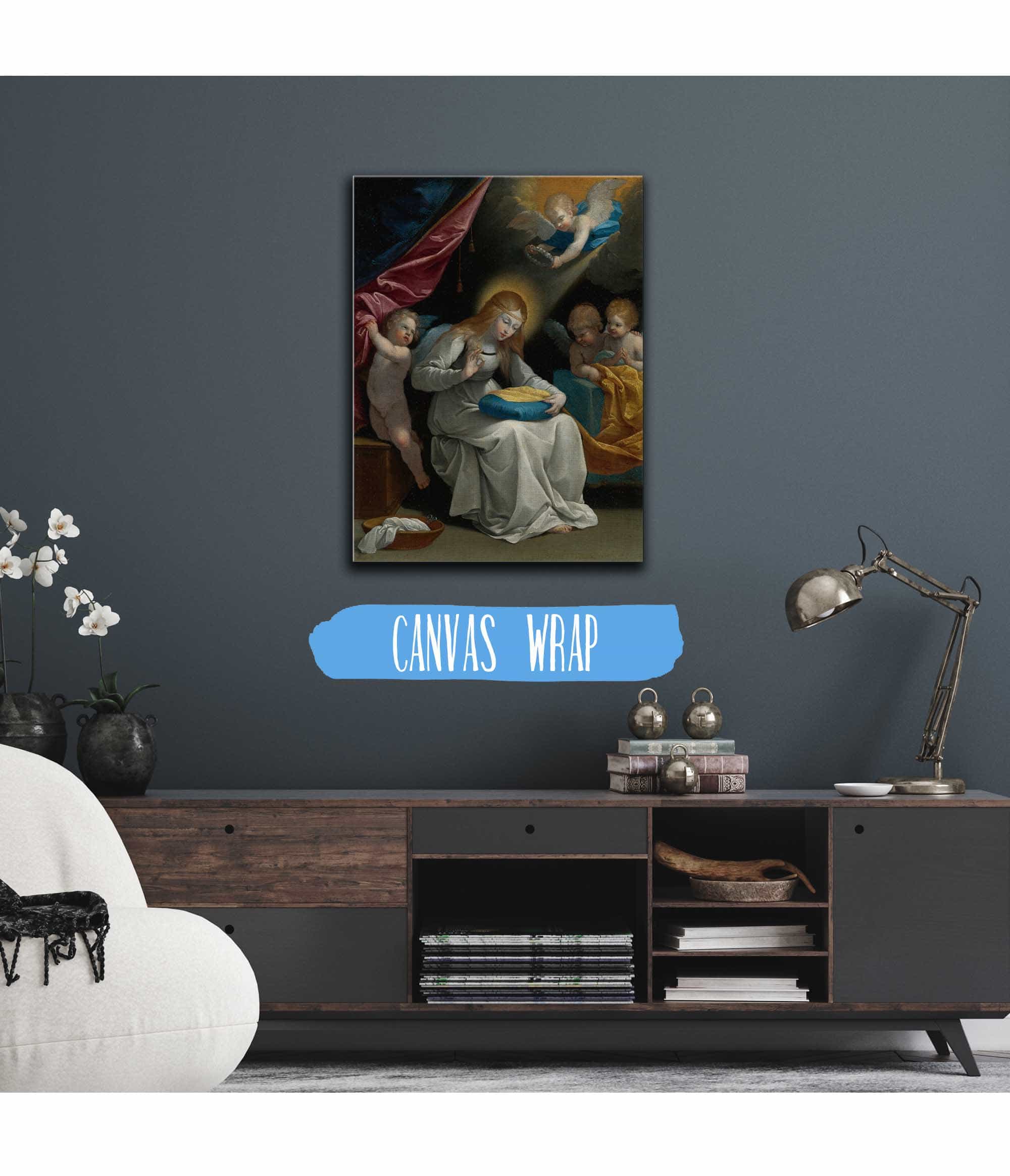 The Virgin Sewing Accompanied By Four Angels Known As La Couseuse by Guido Reni - Image 3
