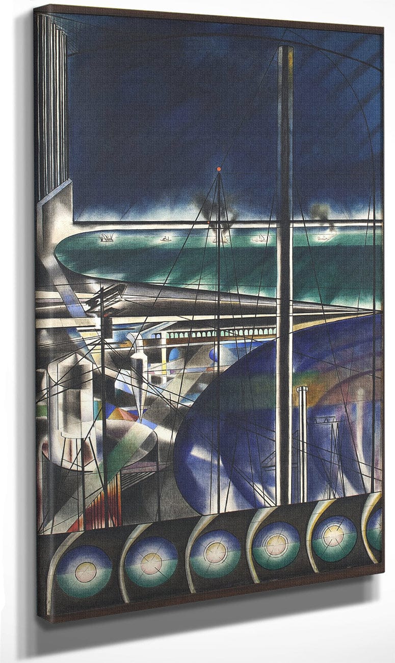 The Voice Of The City Of New York Interpreted The Port (The Harbor, The Battery) By Joseph Stella