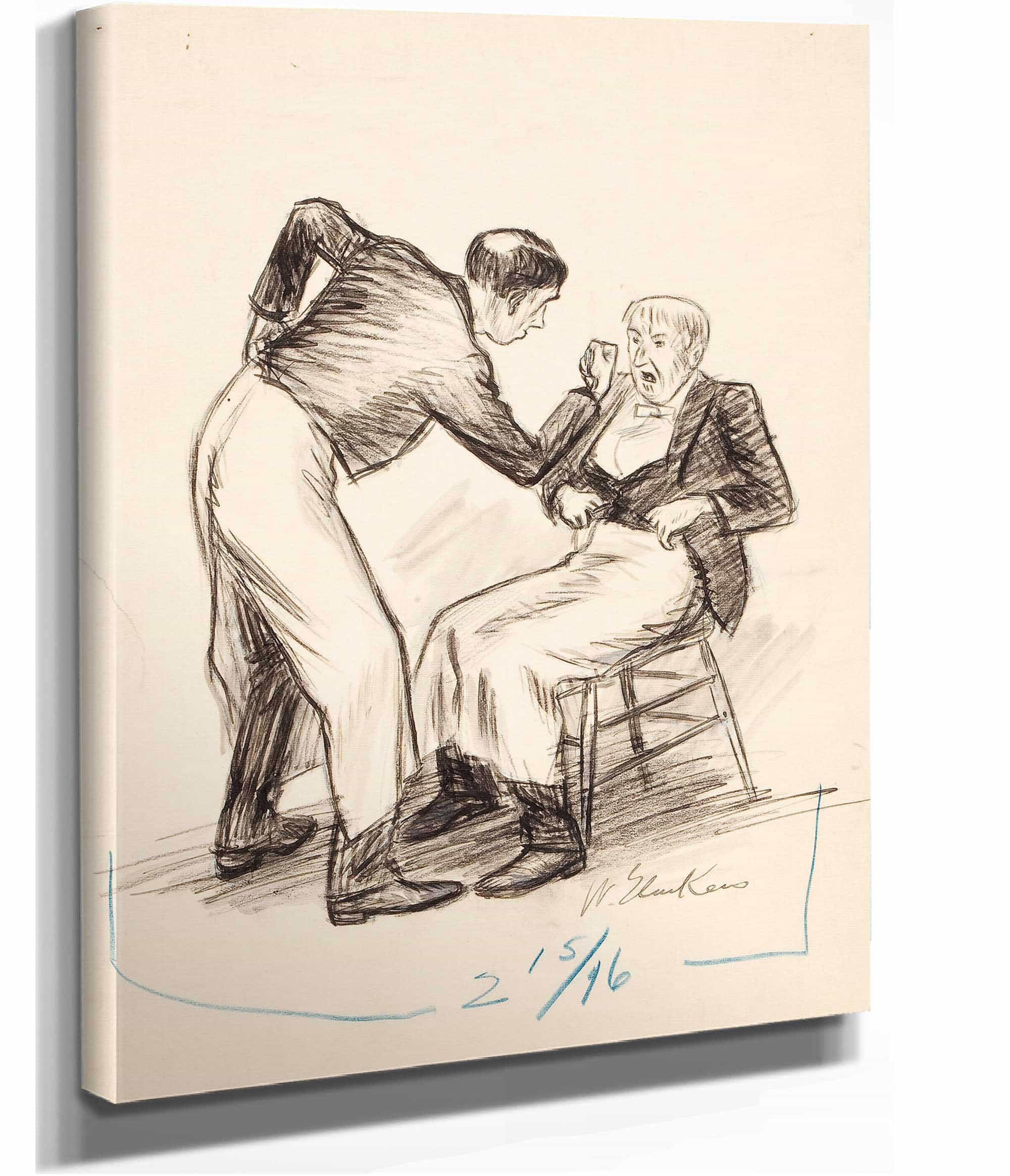 The Waiters Fight by William James Glackens - Image 2