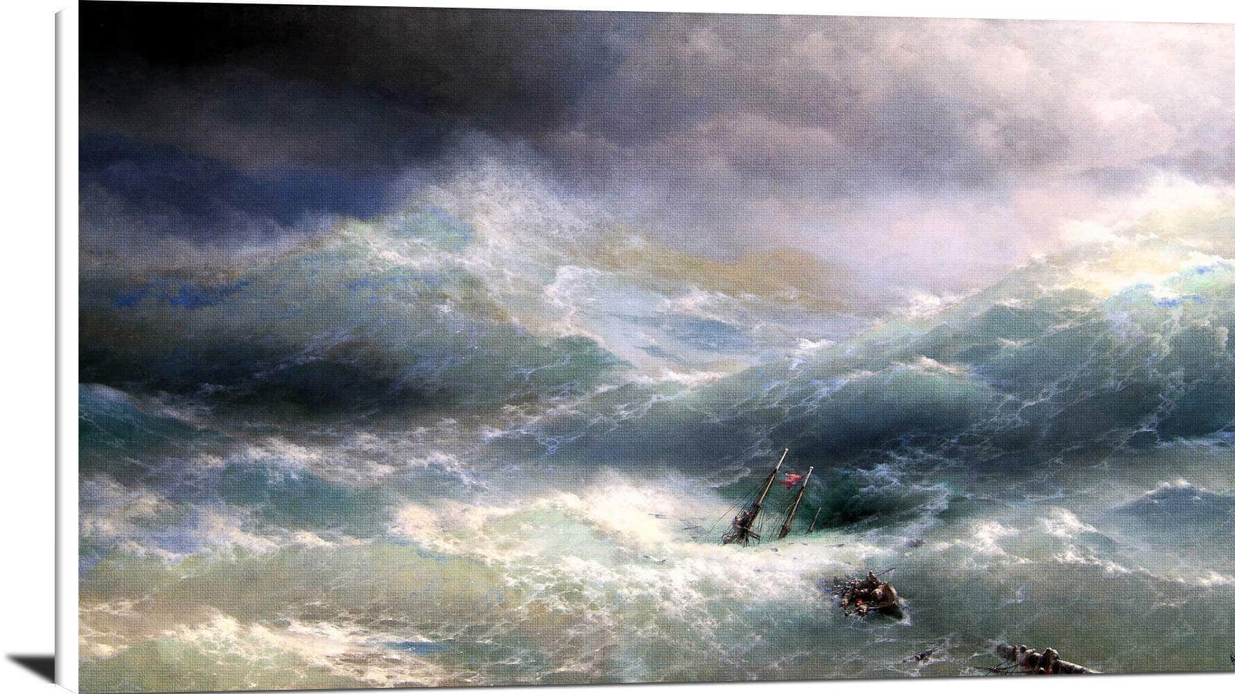 The Wave Painting Ivan Aivazovsky Canvas Art
