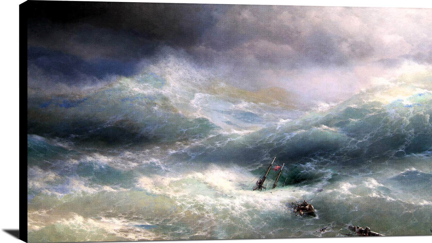 The Wave Painting Ivan Aivazovsky Canvas Art - Image 2