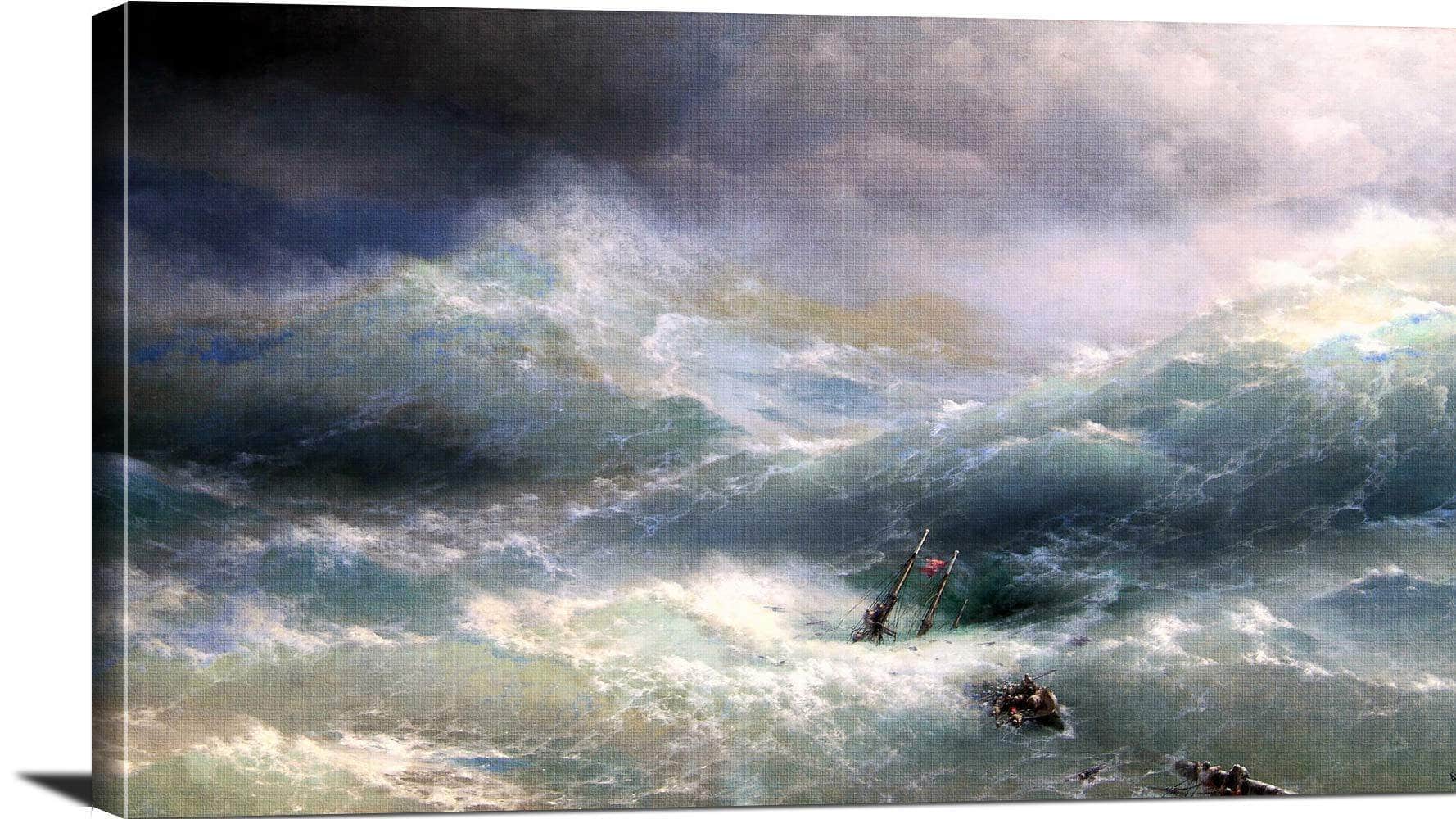 The Wave Painting Ivan Aivazovsky Canvas Art - Image 3
