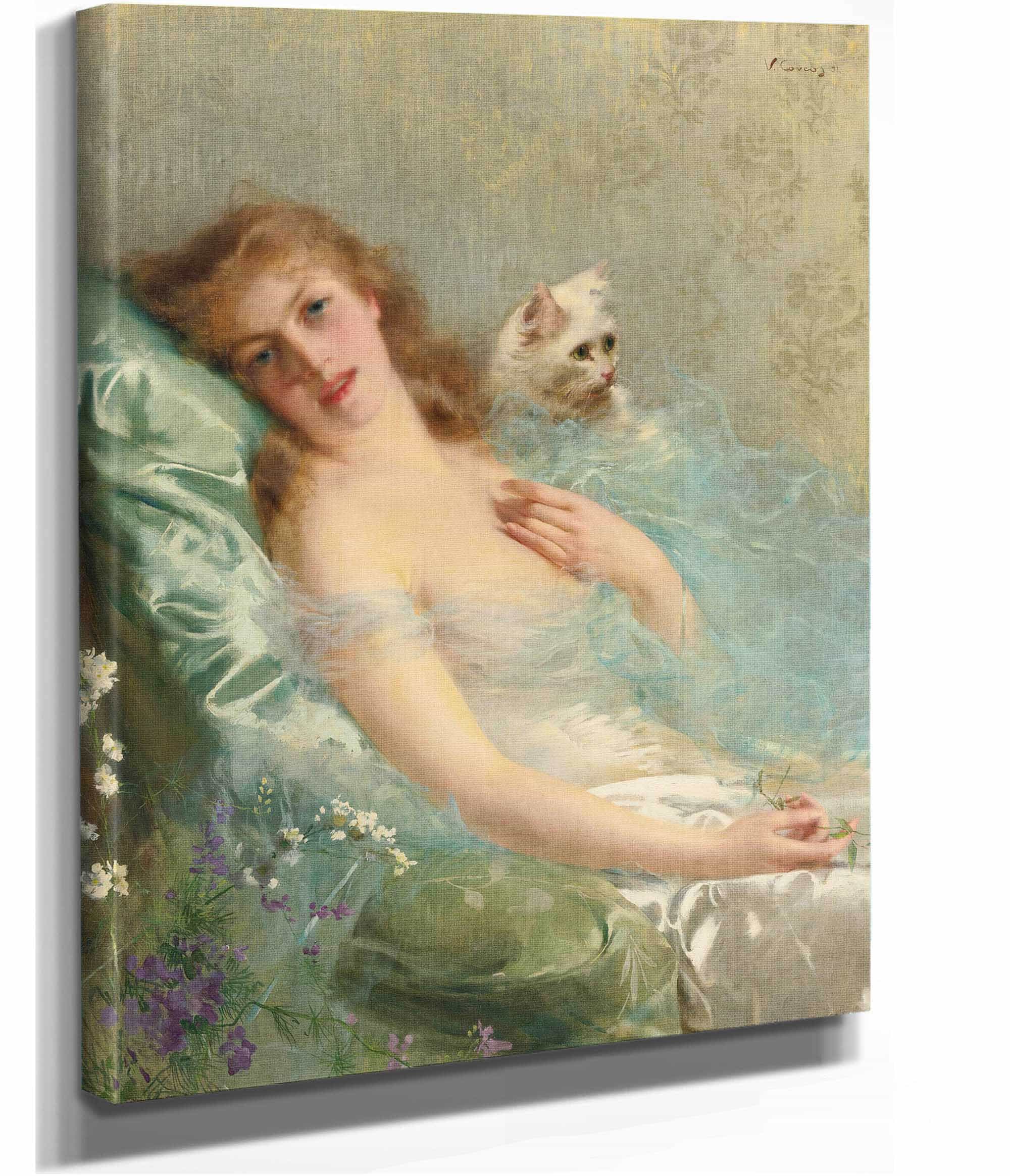 The White Cat by Vittorio Matteo Corcos - Image 2