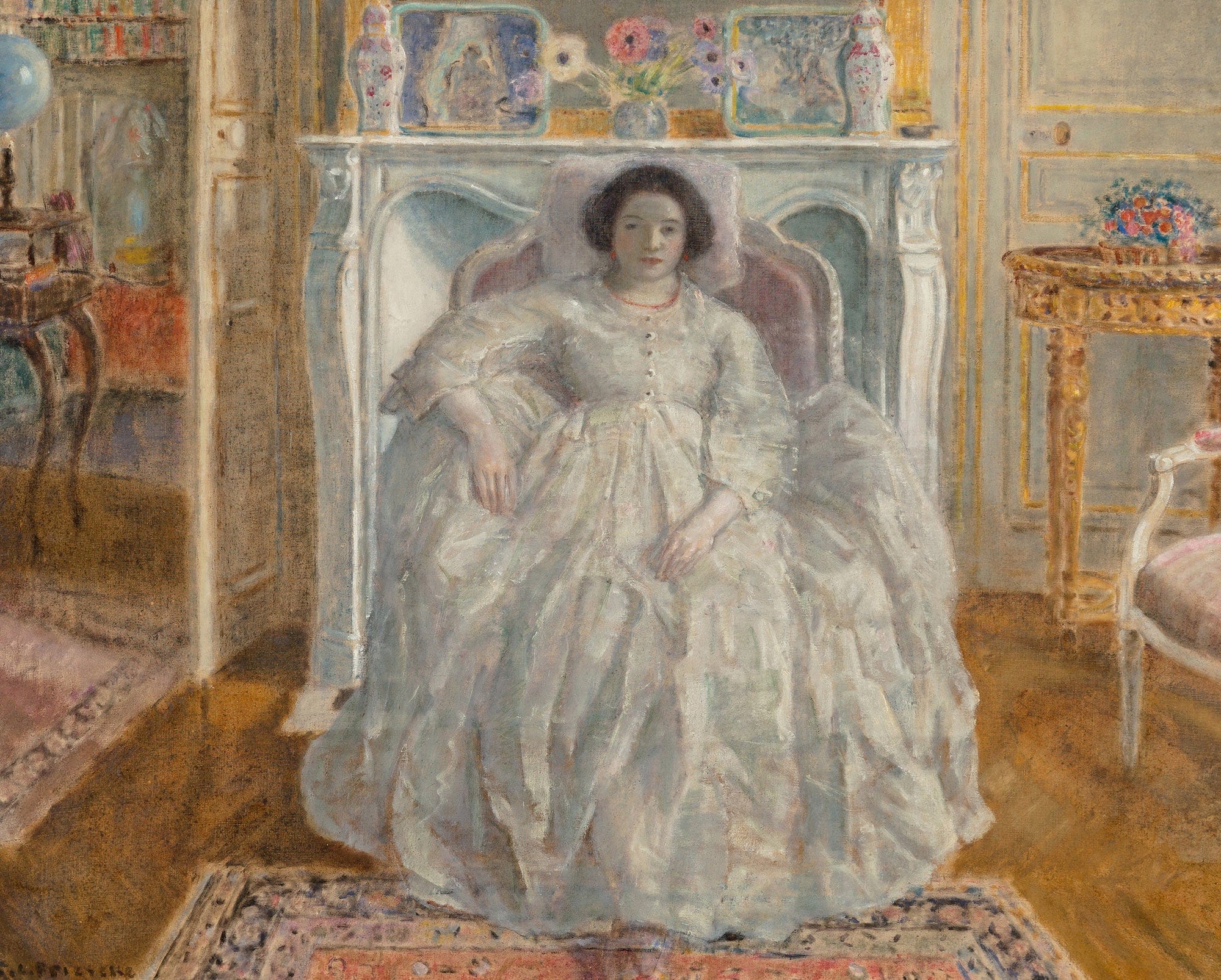 The White Gown by Frederick Carl Frieseke - Image 2