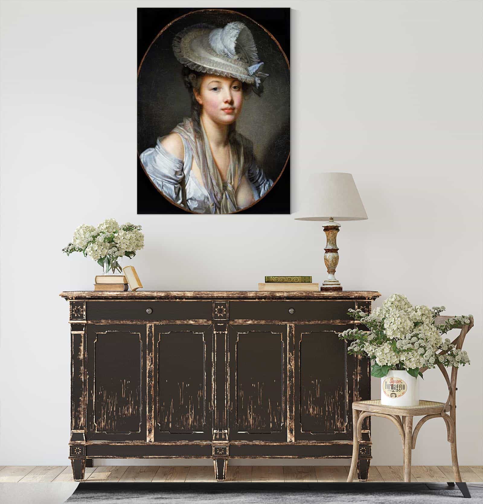 The White Hat by Jean Baptiste Greuze - Image 4
