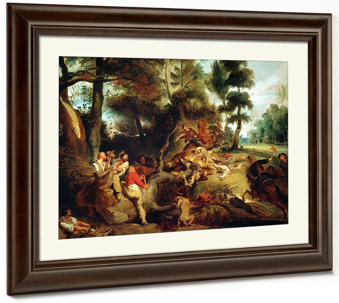 The Wild Boar Hunt, After A Painting By Rubens By Ferdinand Victor Eugene Delacroix - Image 3