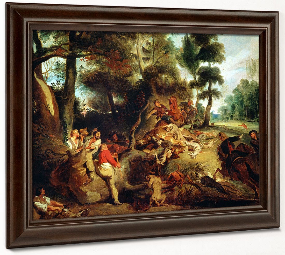 The Wild Boar Hunt, After A Painting By Rubens By Ferdinand Victor Eugene Delacroix - Image 4