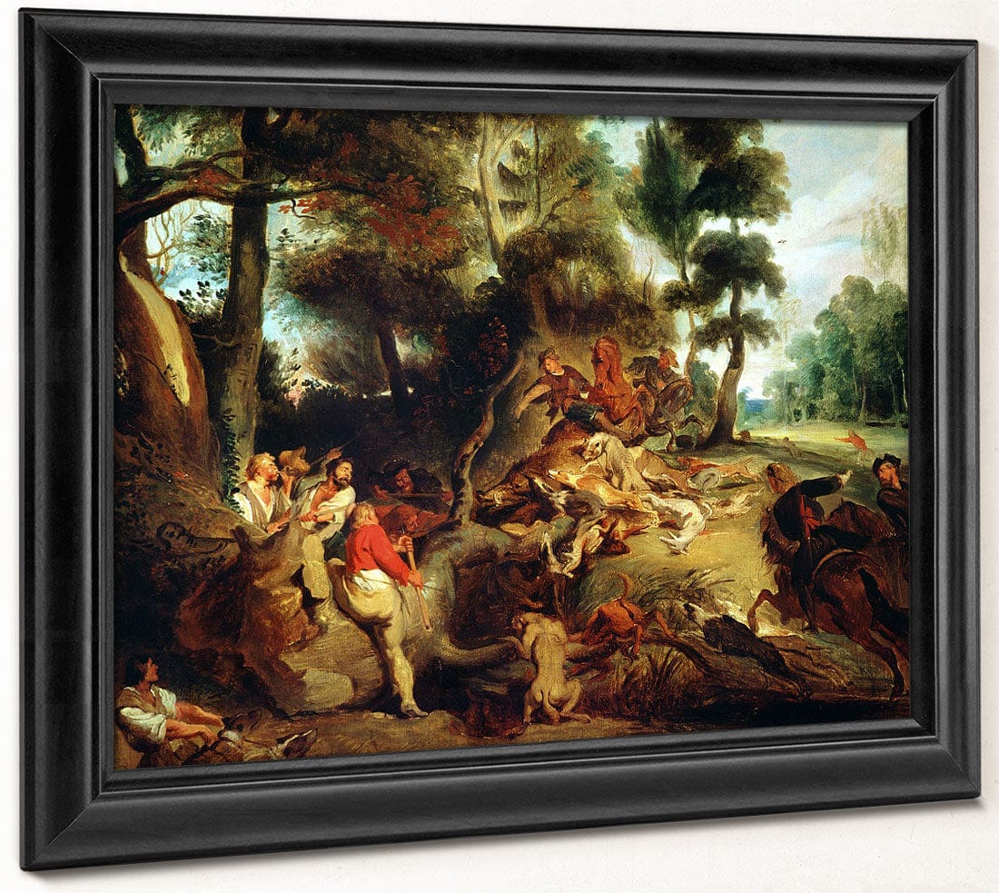 The Wild Boar Hunt, After A Painting By Rubens By Ferdinand Victor Eugene Delacroix - Image 6