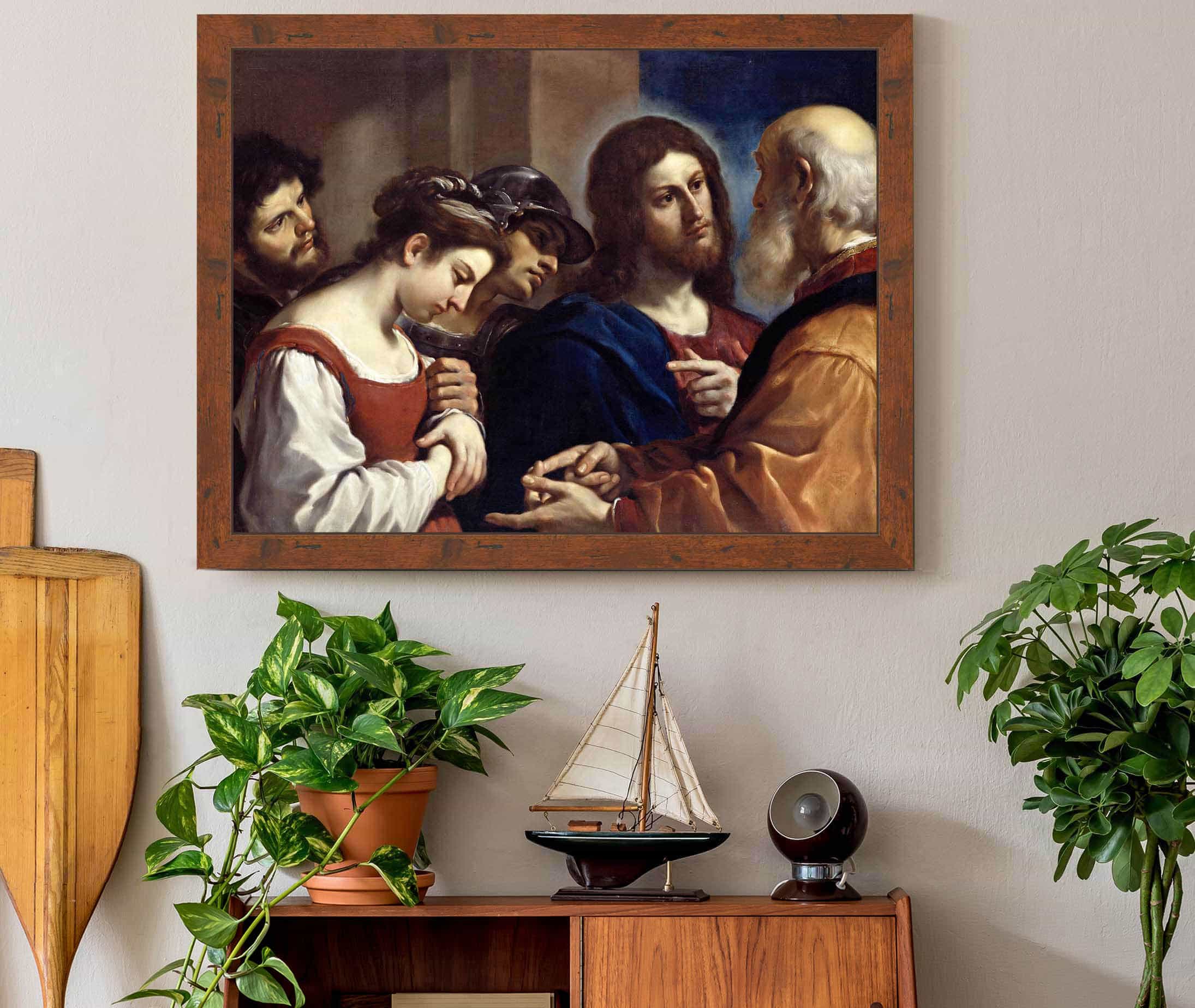 The Woman Taken In Adultery by Guercino - Image 3
