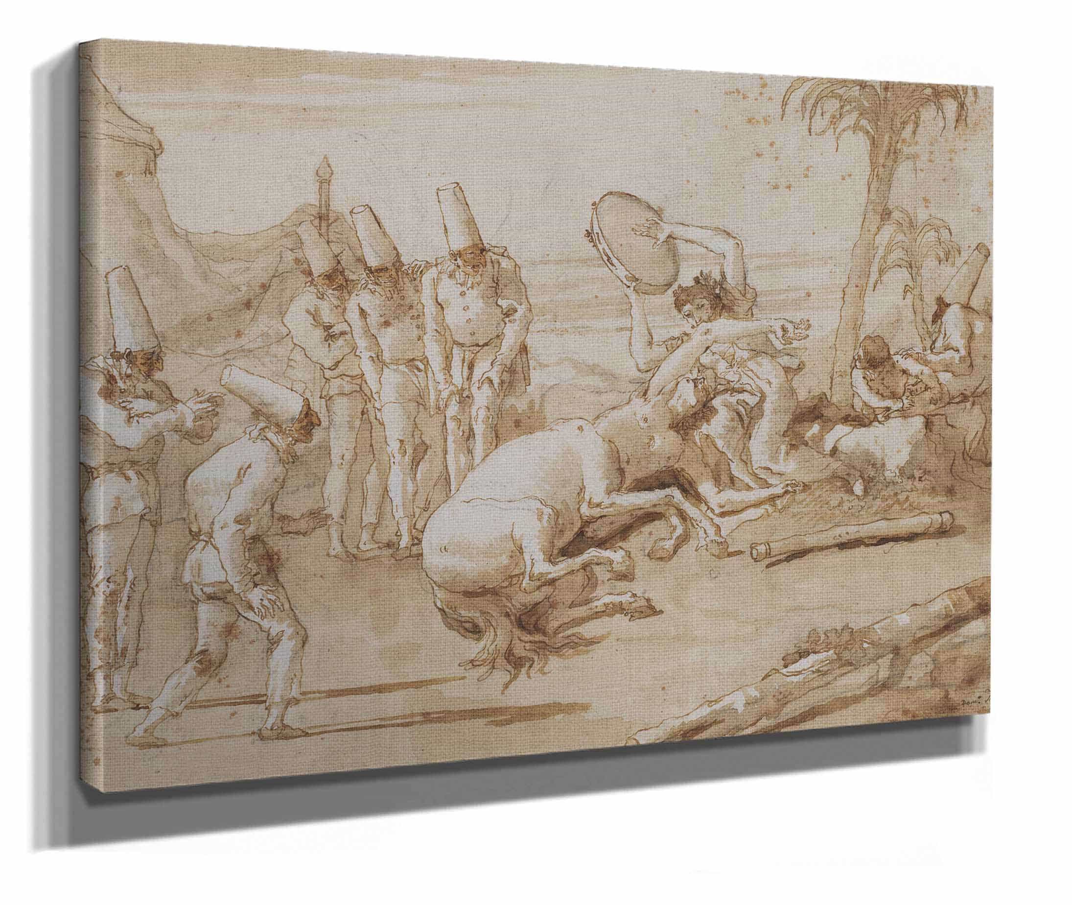 The Woman With A Tambourine S by Giovanni Domenico Tiepolo - Image 2