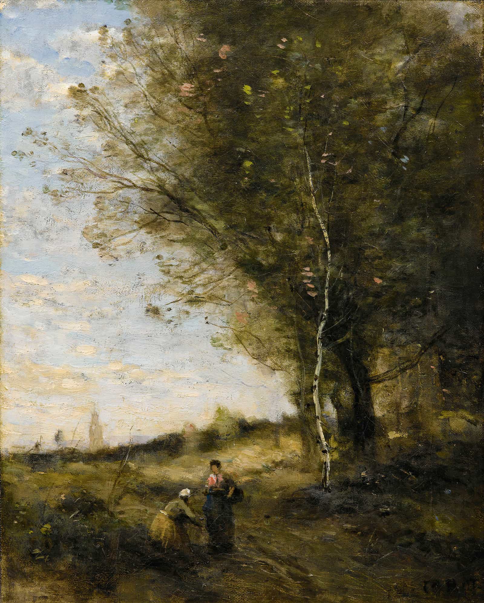 The Wood Collectors by Jean Baptiste Camille Corot - Image 2