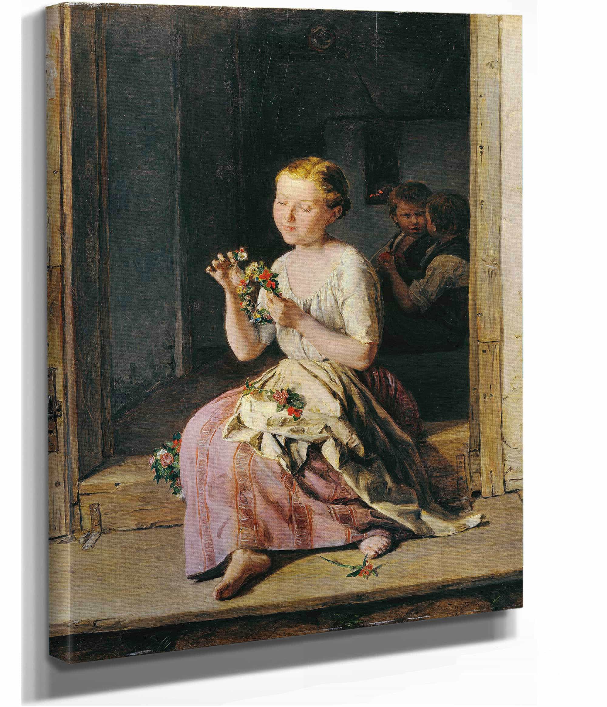 The Wreath Winder by Ferdinand Georg Waldmuller - Image 2