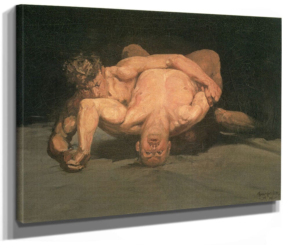 The Wrestlers 1905 By George Luks