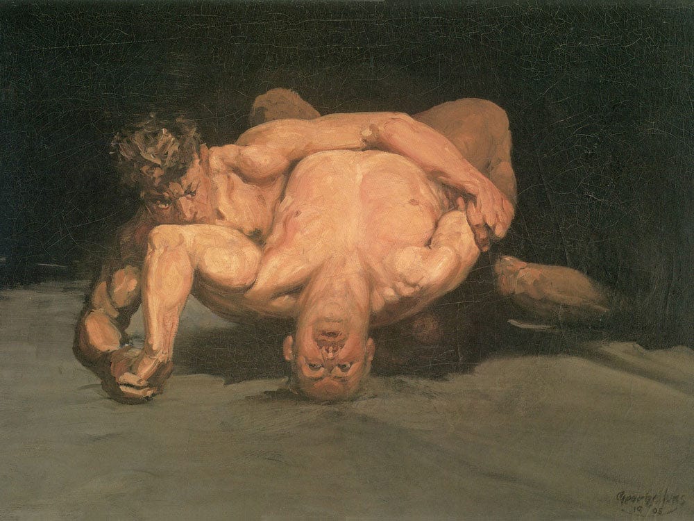The Wrestlers 1905 By George Luks - Image 7