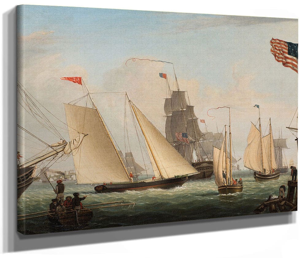 The Yacht Northern Light In Boston Harbor By Fitz Henry Lane
