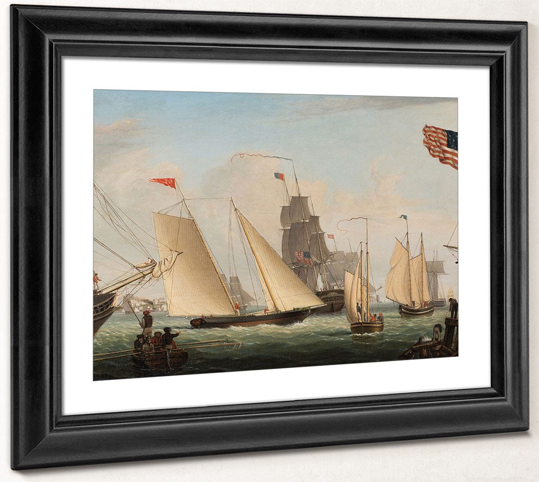 The Yacht Northern Light In Boston Harbor By Fitz Henry Lane - Image 4