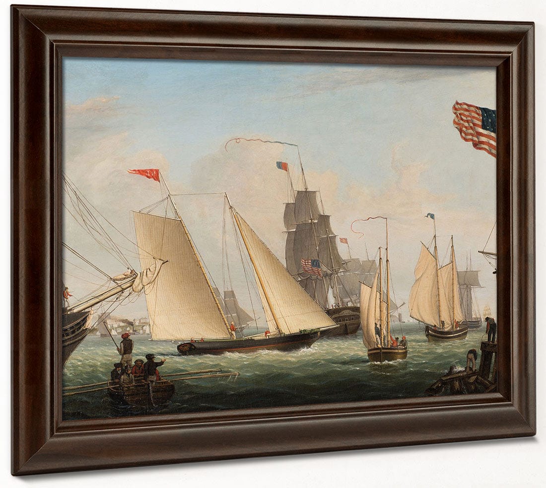 The Yacht Northern Light In Boston Harbor By Fitz Henry Lane - Image 6