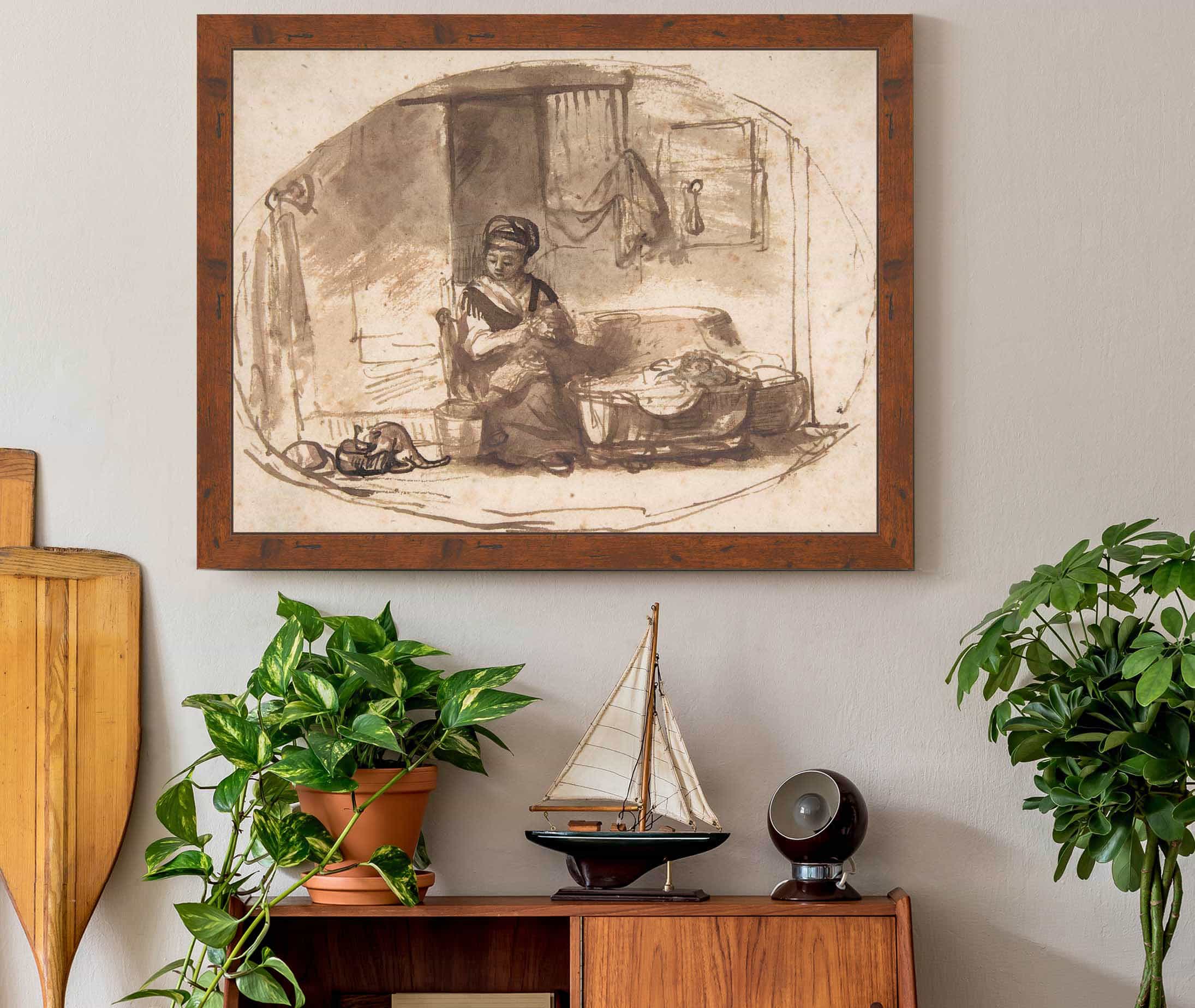The Young Mother by Nicolaes Maes - Image 2