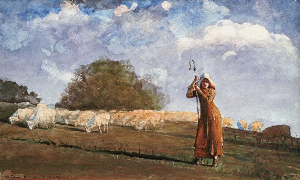 The Young Shepherdess By Winslow Homer - Image 7