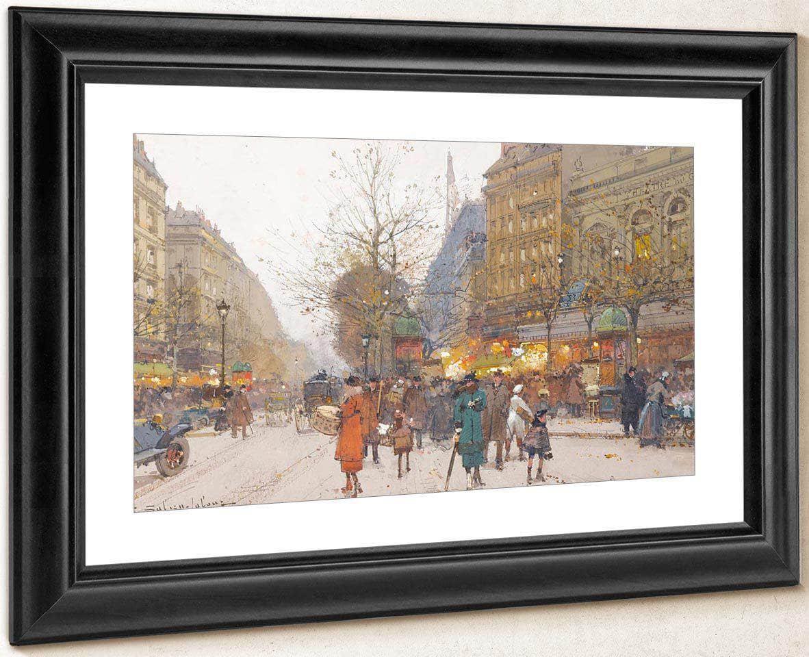 Theatre Du Gymnase Boulevard De Bonne Nouvelle By Eugene Galien Laloue - Image 4