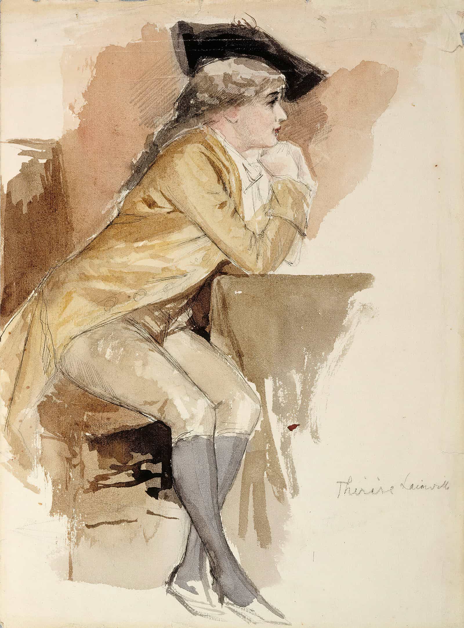 Therese Lainville Dressed As In The Th Century by Albert Edelfelt