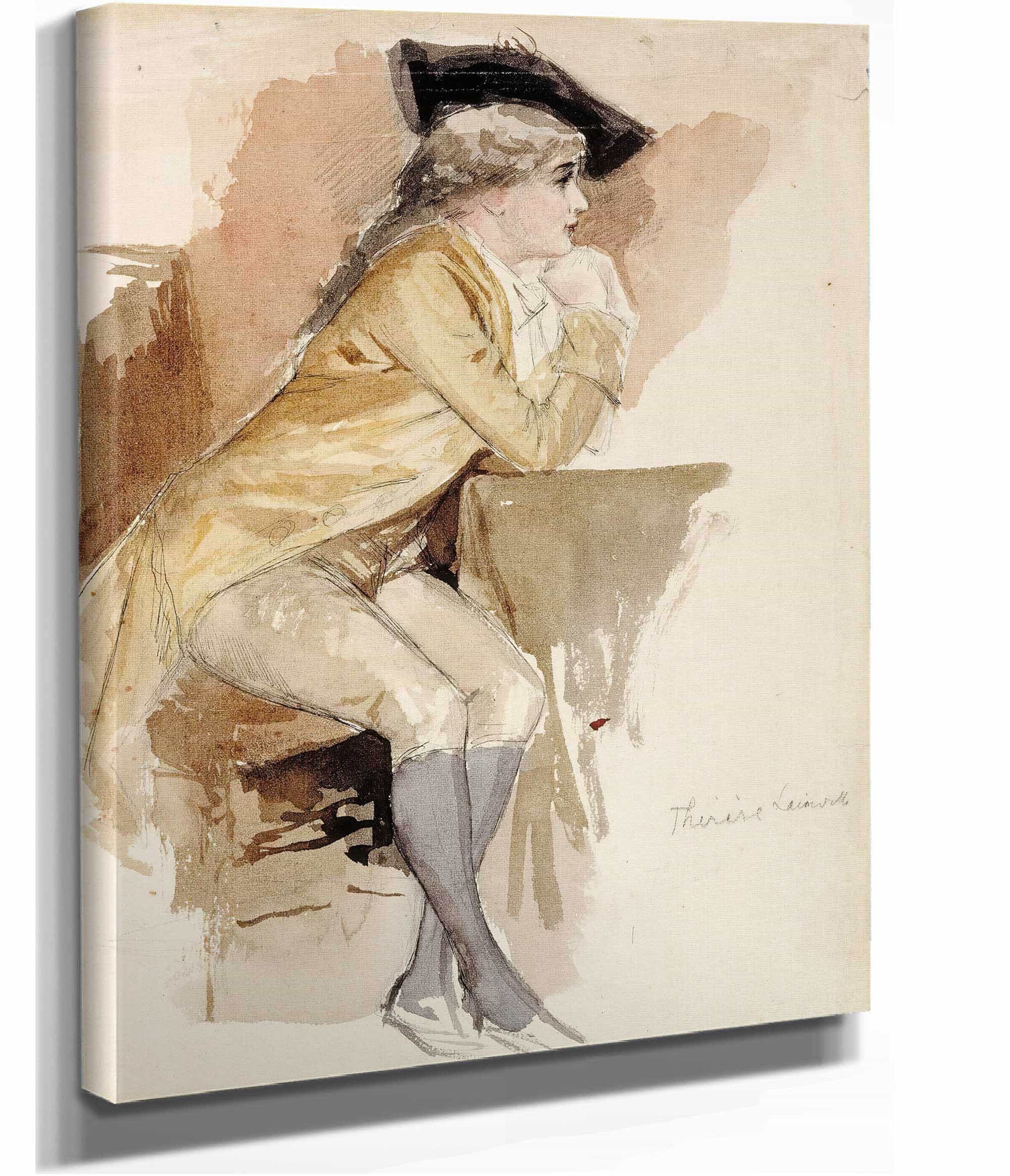 Therese Lainville Dressed As In The Th Century by Albert Edelfelt - Image 2