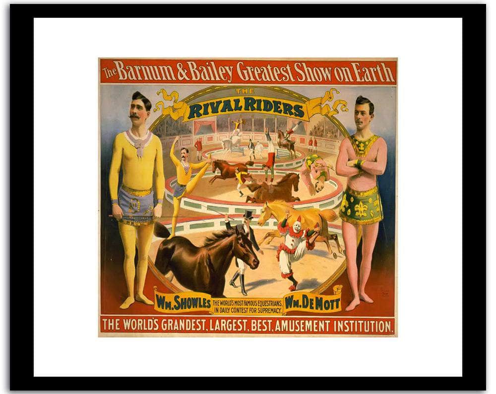 The Rival Riders Vintage Circus Poster