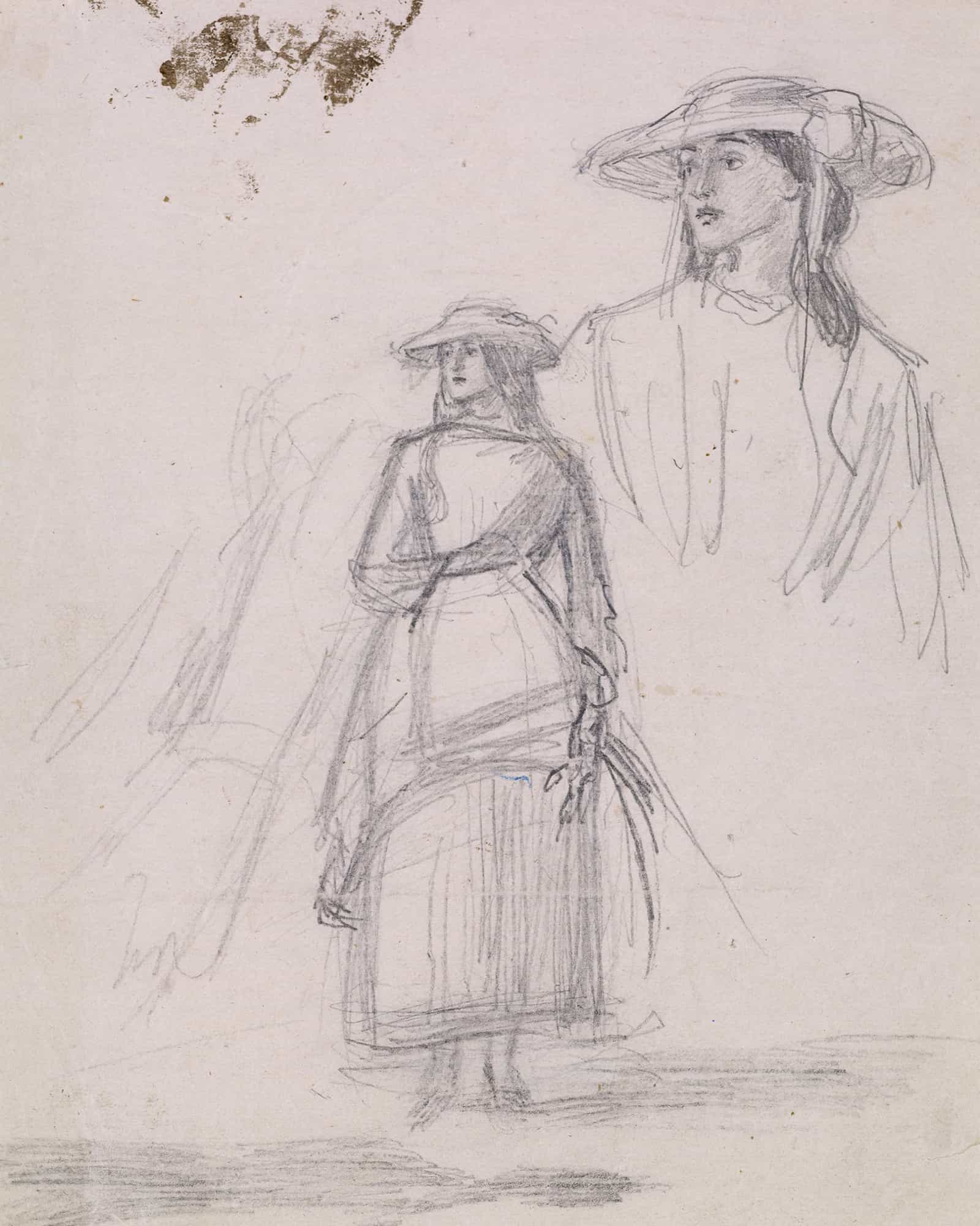 Thomas Hoods Ruth Two Figure Sketches by Sir John Everett Millais