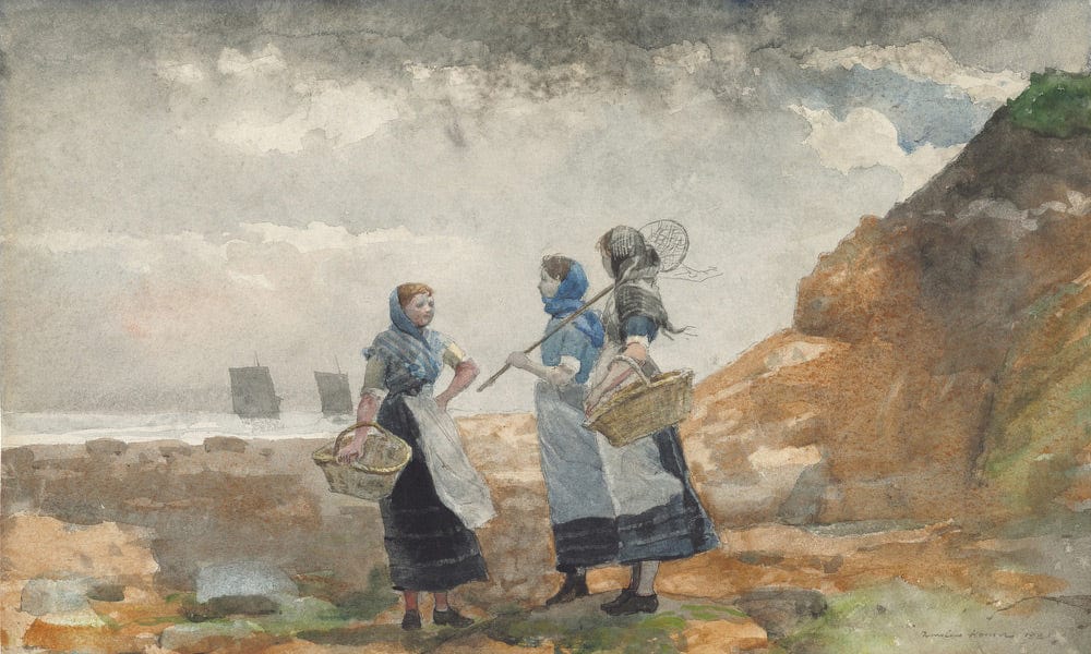 Three Fisher Girls, Tynemouth By Winslow Homer - Image 5