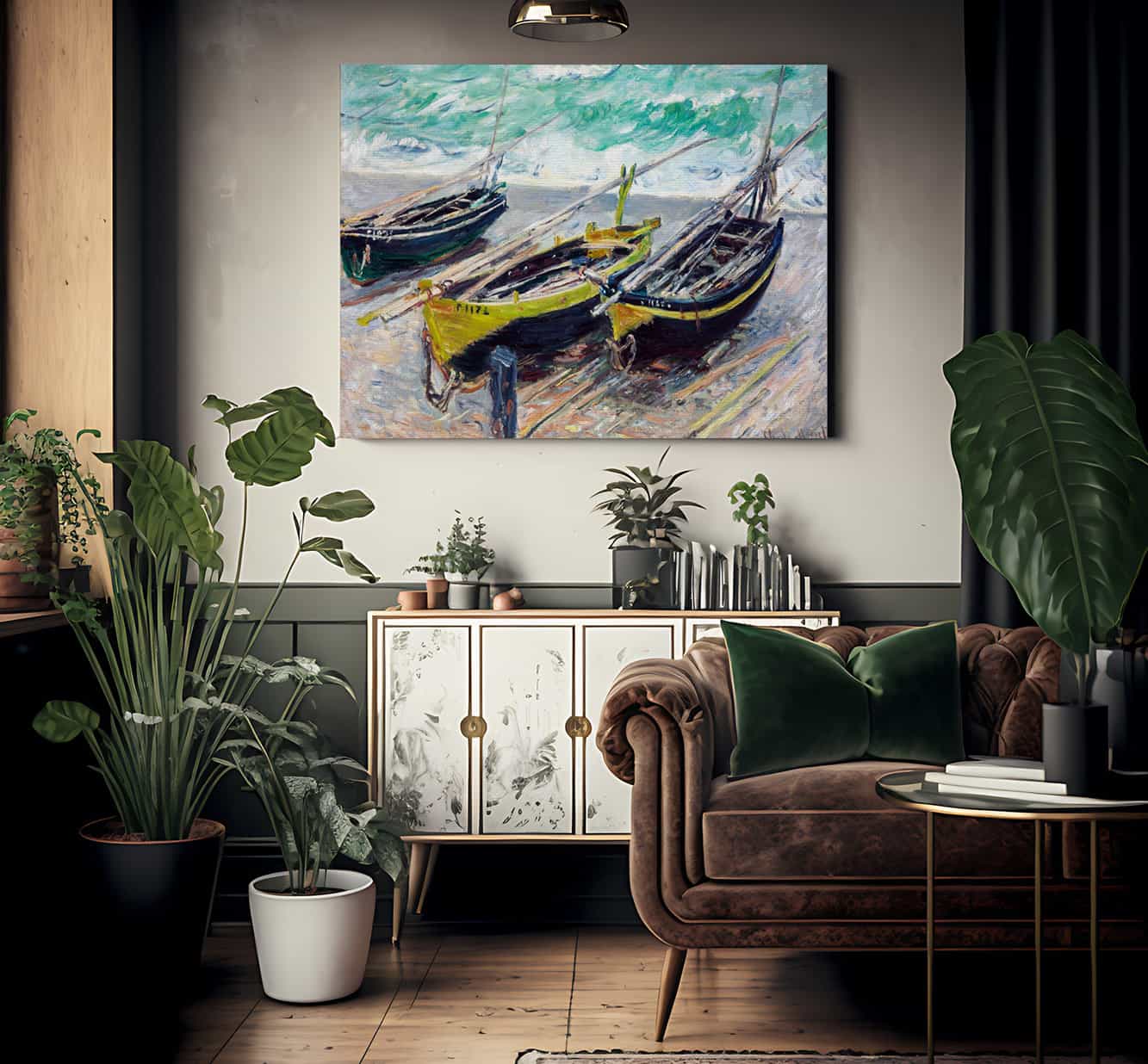 Three Fishing Boats By Claude Monet - Image 2