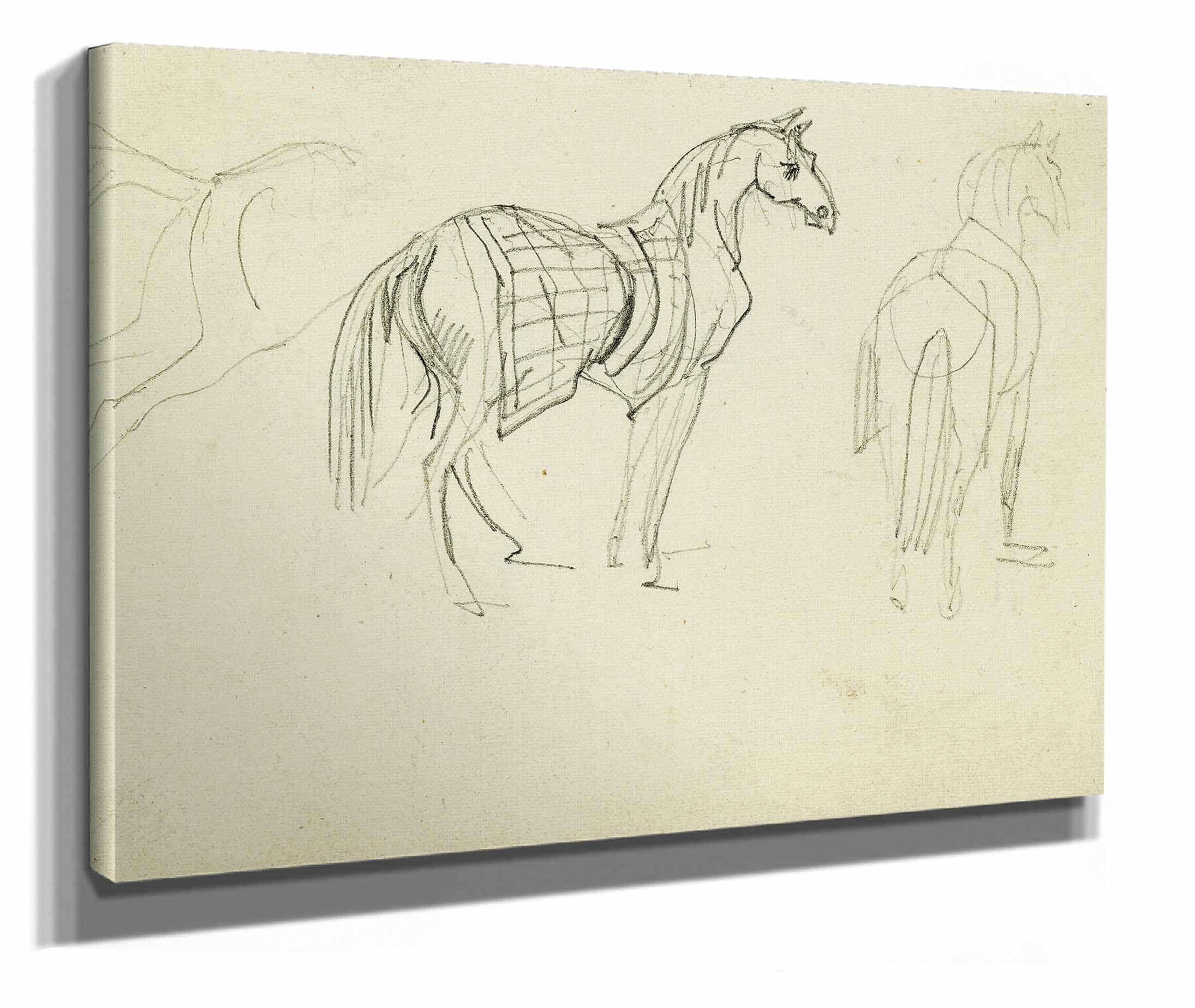 Three Horse Studies by Theodore Gericault - Image 2
