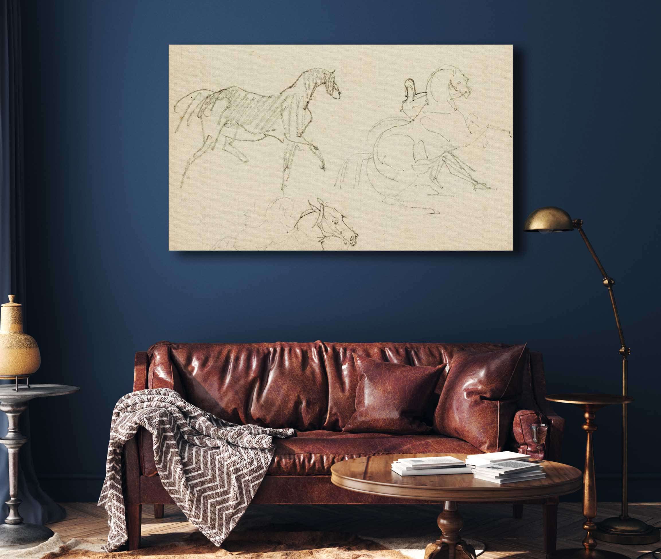Three Horse Studies by Theodore Gericault - Image 8