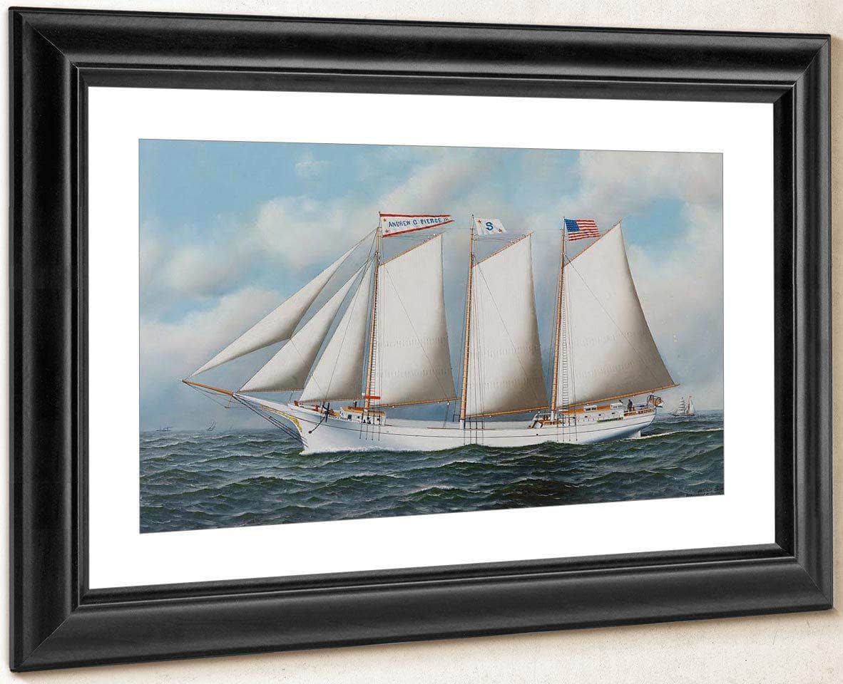 Three Masted Schooner  Andrew C. Pierce  1905 By Antonio Jacobsen - Image 4