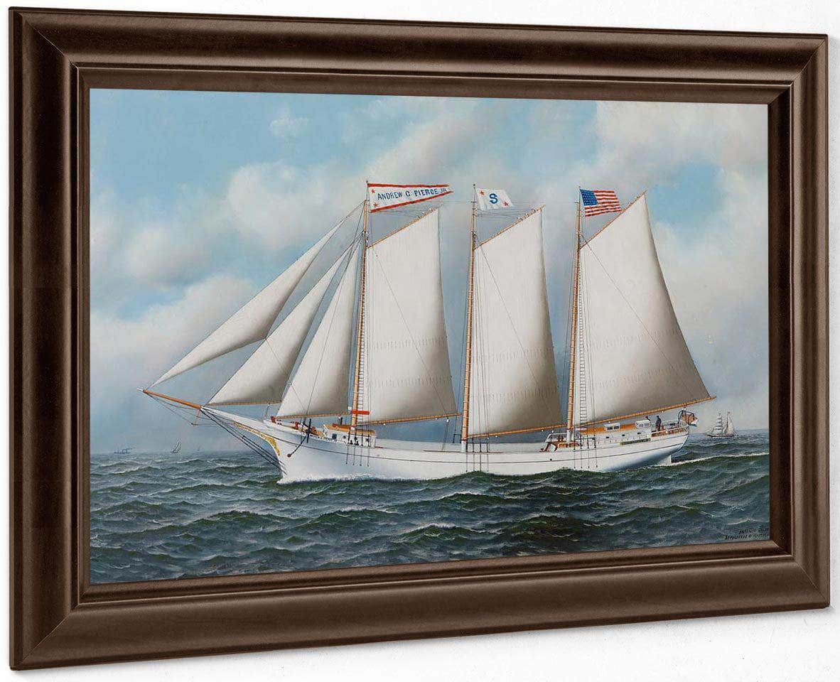 Three Masted Schooner  Andrew C. Pierce  1905 By Antonio Jacobsen - Image 6