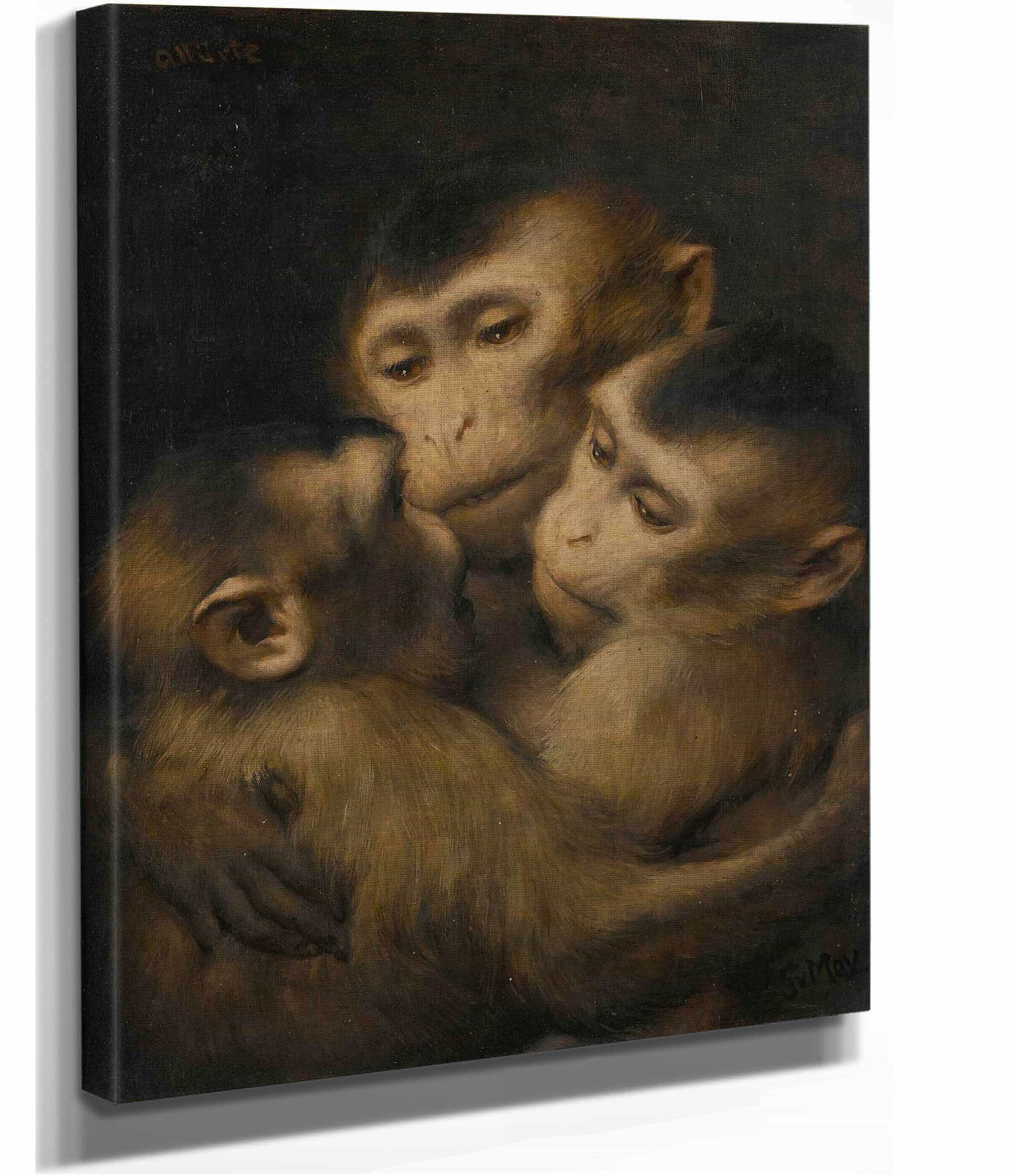 Three Monkeys by Gabriel Von Max - Image 2