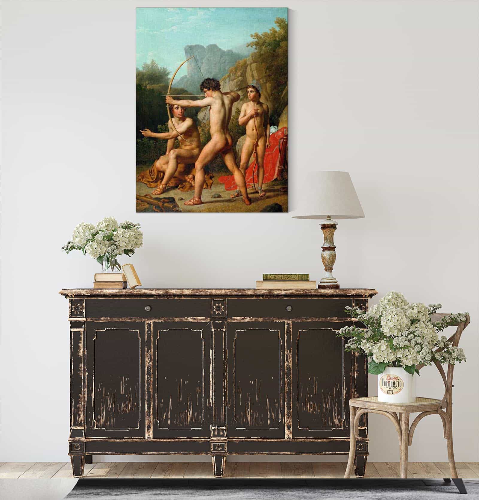 Three Spartan Boys Practising Archery by Christoffer Wilhelm Eckersberg - Image 4