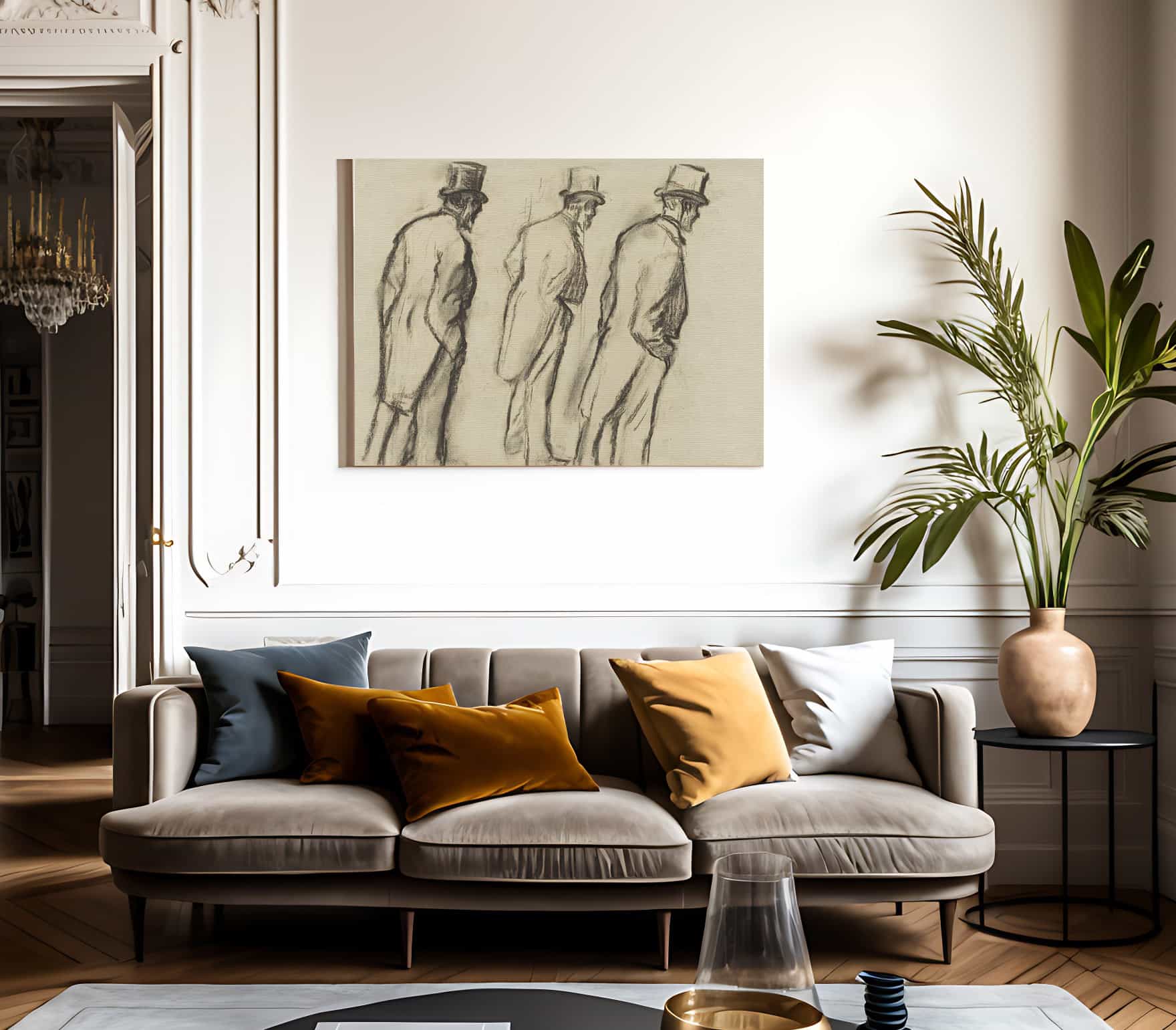Three Studies Of Ludovic Halevy Standing By Edgar Degas - Image 3