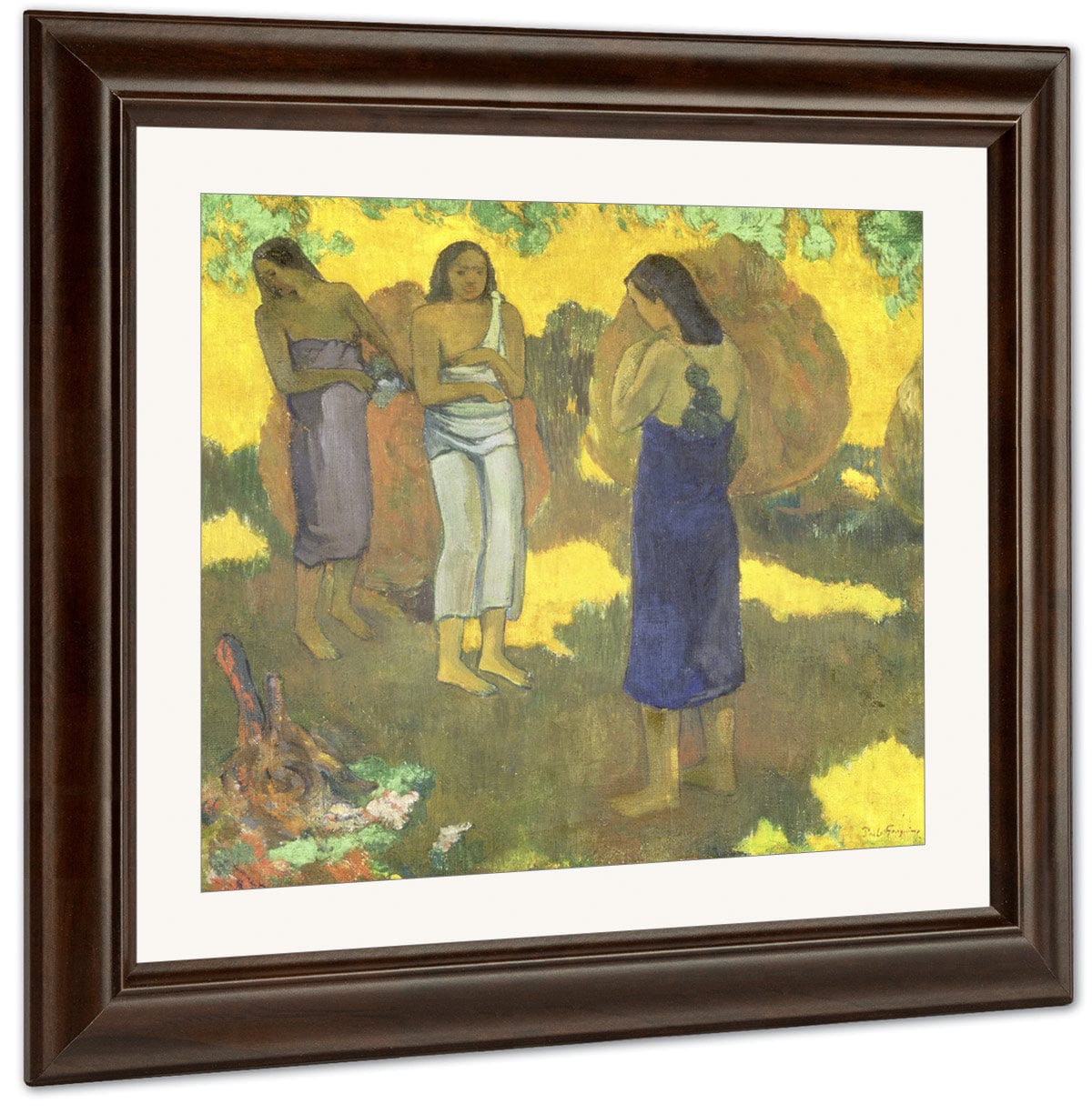 Three Tahitian Women Against A Yellow Background By Eugene Henri Paul Gauguin - Image 3