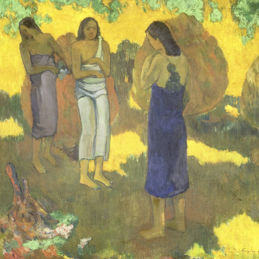 Three Tahitian Women Against A Yellow Background By Eugene Henri Paul Gauguin - Image 5